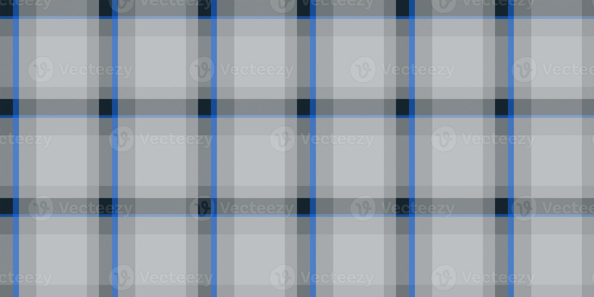 Grey blue checkered material backdrop. Woolen cotton wear textile background. Seamless flannel texture. Fustian clothes fabric surface pattern. photo