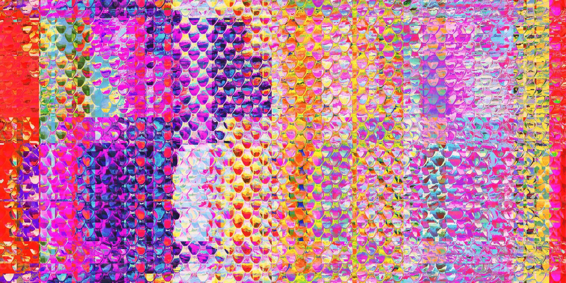Snail Skin Corrugated Metal Abstract grunge pattern. Distortion Screen Texture. Colorful Noise Background. Glitch Art Backdrop. Distorted Geometric Surface. photo
