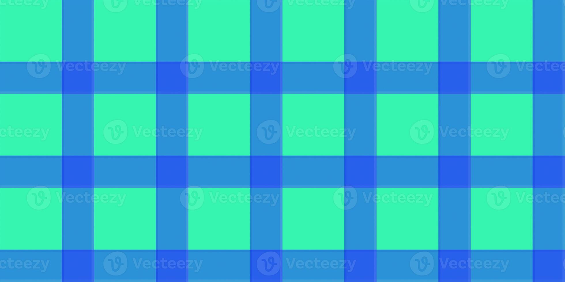 Blue turquoise fustian clothes fabric surface pattern. Checkered material backdrop. Woolen cotton wear textile background. Seamless flannel texture. photo