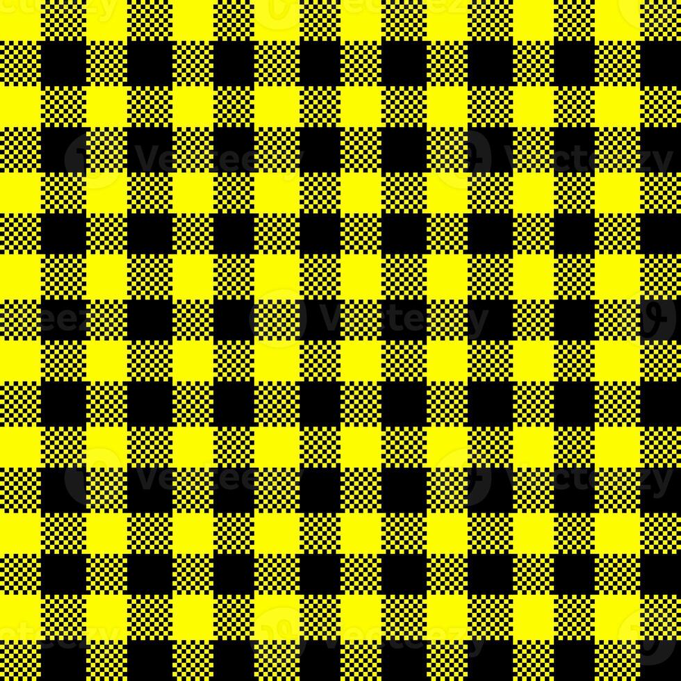 Gingham Pattern. Seamless yellow black plain check pattern. Good for blankets, wraps, packages, dresses, skirts, napkins. photo
