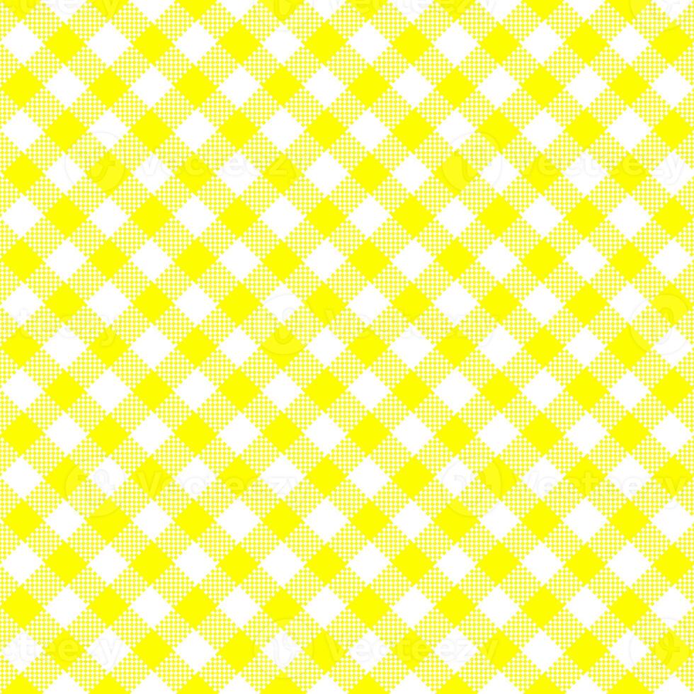 Gingham Pattern. Seamless yellow white colorful diagonal checkered pattern. Good for plaid, tablecloths, clothes, dresses, paper, bed linen. photo