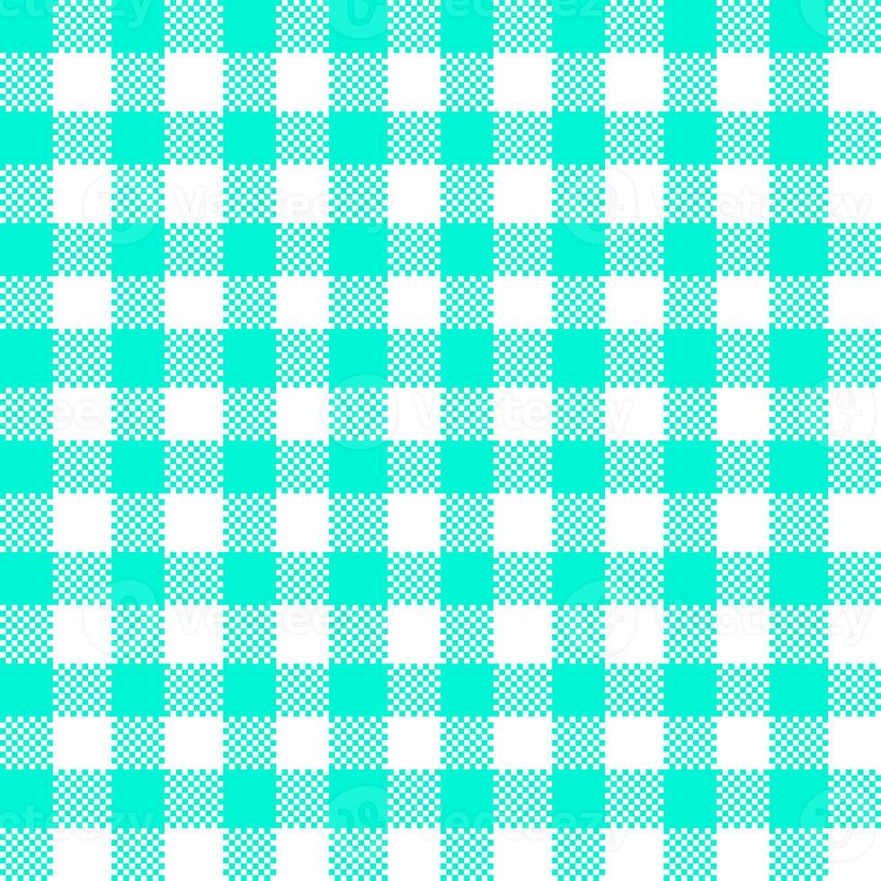 Gingham Pattern. Seamless white turquoise classic checkered pattern. Good for belts, bags, scarves, ties, shawls and other accessories. photo