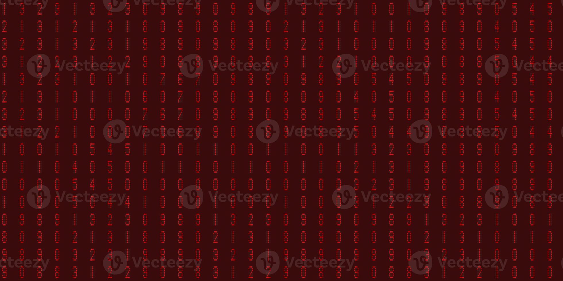 Burgundy red abstract display digit pattern. Electronic Numbers Background. Cyberspace texture. Numeric binary creative surface. Numeral tech design backdrop. photo