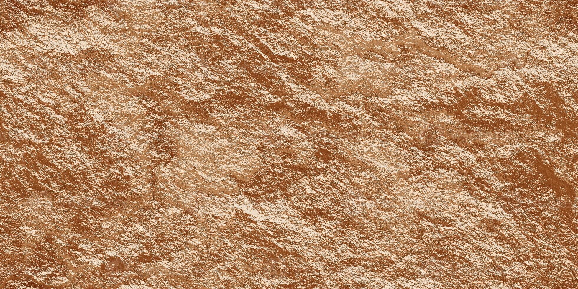 Seamless Bronze Surface. Bronzed Molten Ore Split Texture. photo