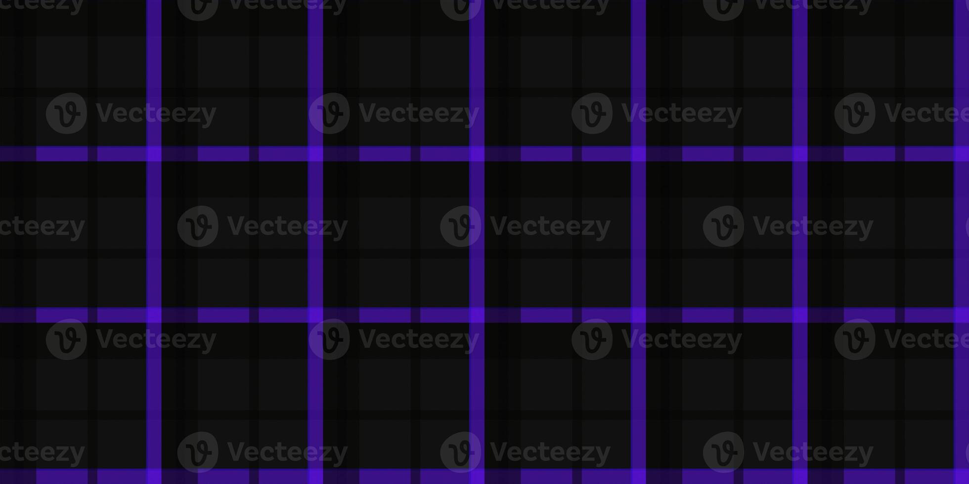 Black lilac fustian clothes fabric surface pattern. Checkered material backdrop. Woolen cotton wear textile background. Seamless flannel texture. photo