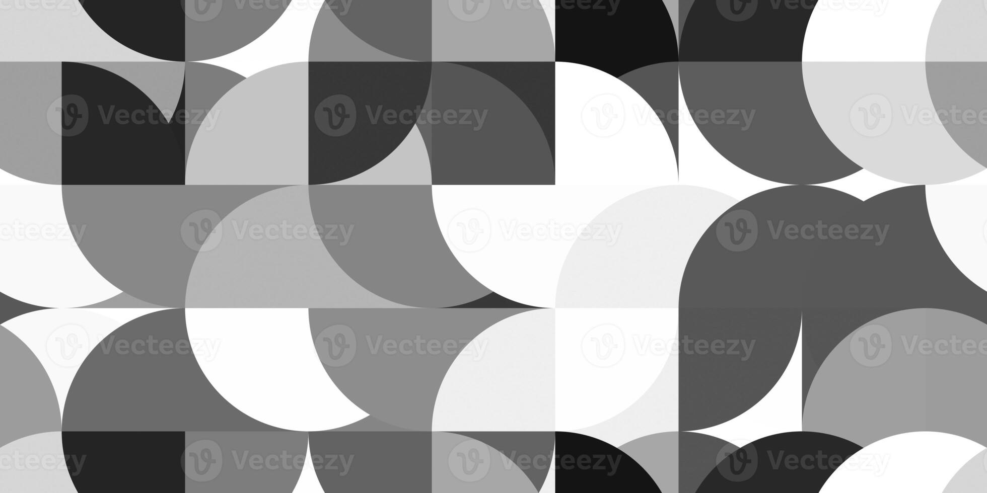 Black and white modern geometry half circles backgrounds. Rounded creative design texture. Simple geometric graphic backdrop. Awesome curves education surface. Amazing school pattern. photo