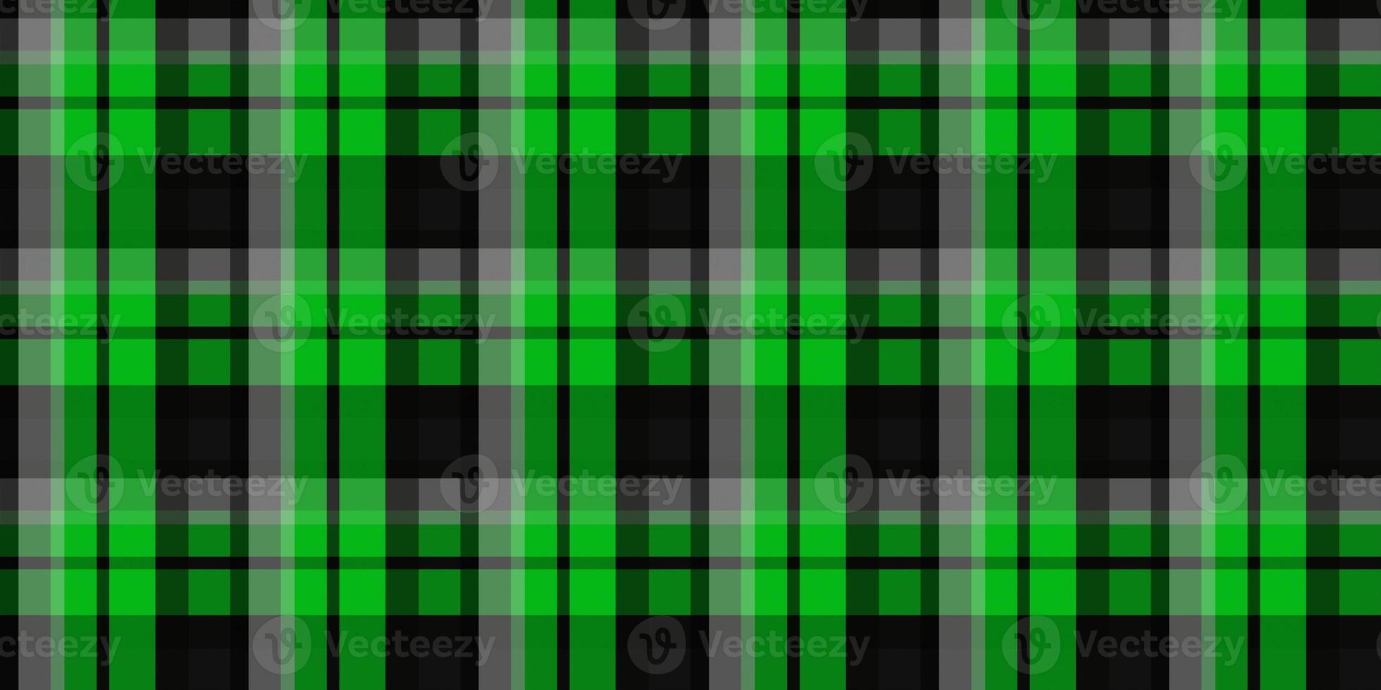 Green woolen cotton wear textile background. Seamless flannel texture. Fustian clothes fabric surface pattern. Checkered material backdrop. photo