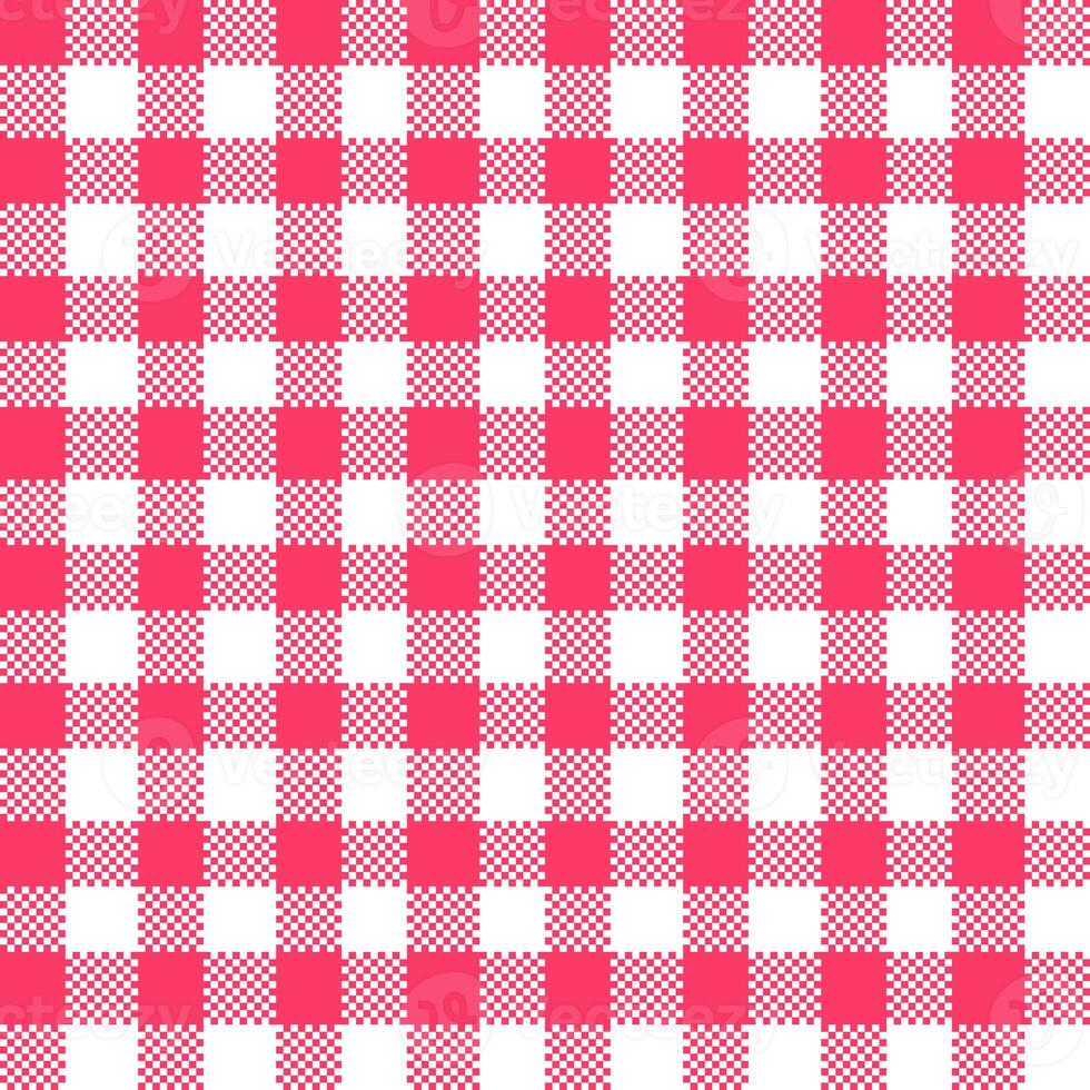 Gingham Pattern. Seamless white pink plain check pattern. Good for blankets, wraps, packages, dresses, skirts, napkins. photo