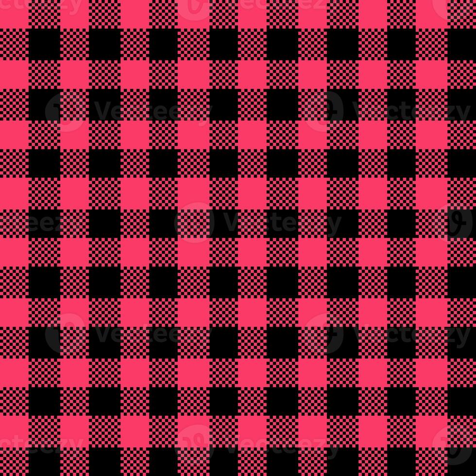 Gingham Pattern. Seamless black pink classic checkered pattern. Good for belts, bags, scarves, ties, shawls and other accessories. photo