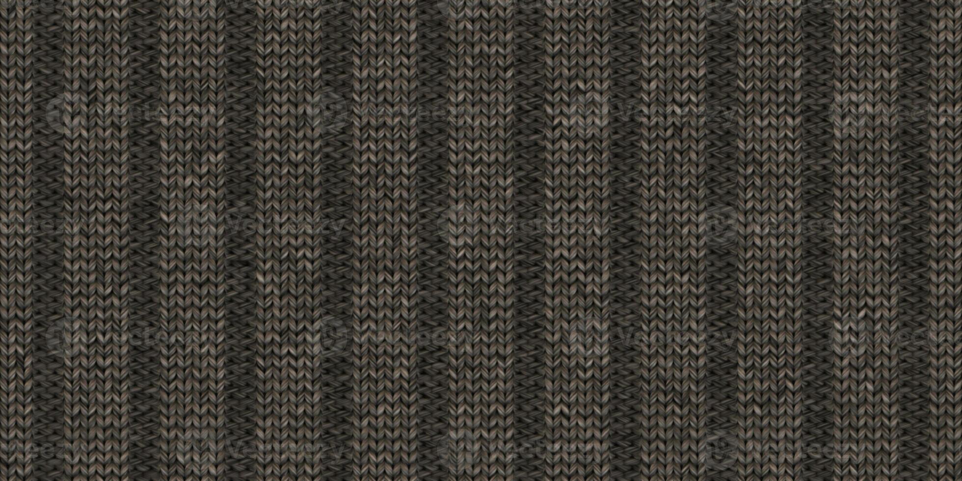 Black striped knitted clothes fabric surface pattern. Knitwear lined material backdrop. Knitting wear textile background. Seamless knit texture. photo