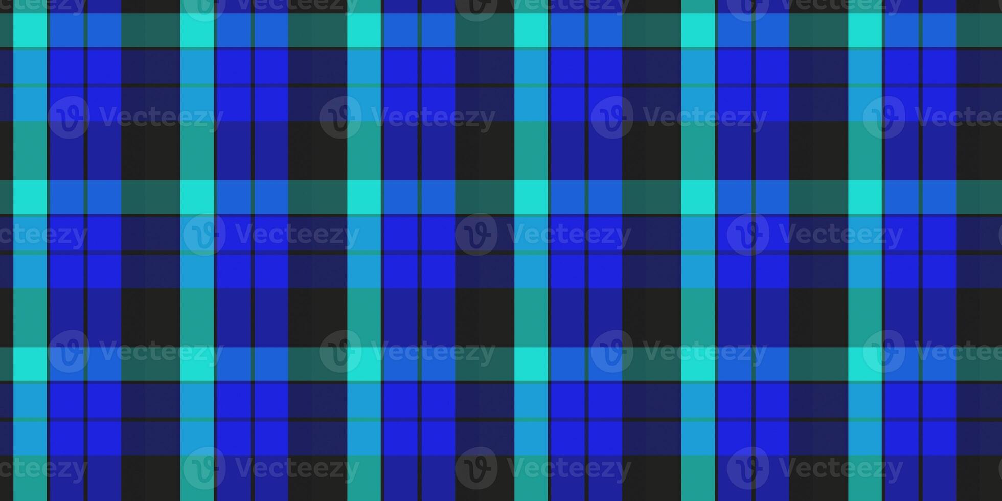 Blue turquoise seamless flannel texture. Fustian clothes fabric surface pattern. Checkered material backdrop. Woolen cotton wear textile background. photo