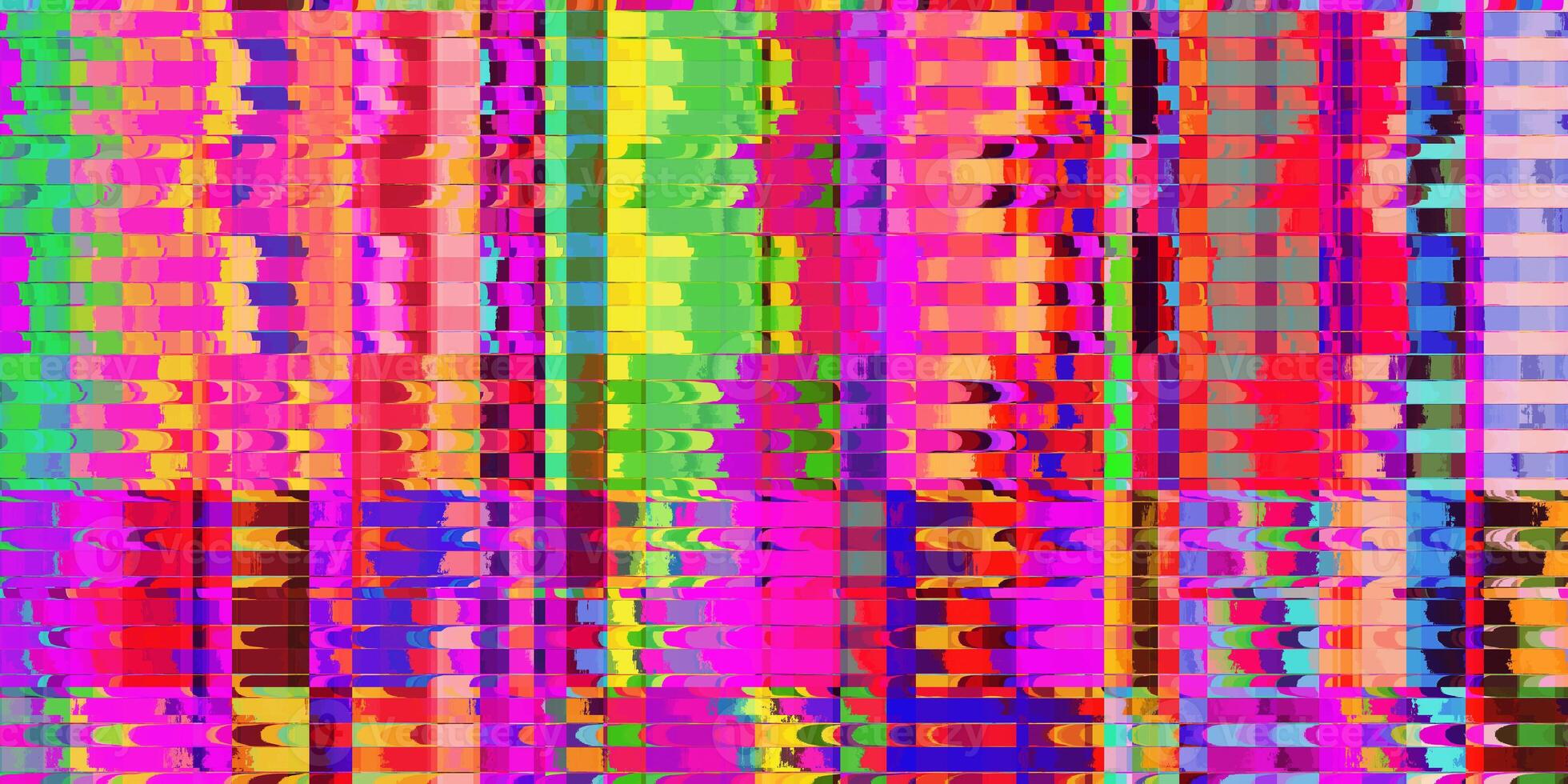 Multicolor Stripe Distortion Screen Texture. Colorful Noise Background. Glitch Art Backdrop. Distorted Geometric Surface. Abstract grunge pattern. photo
