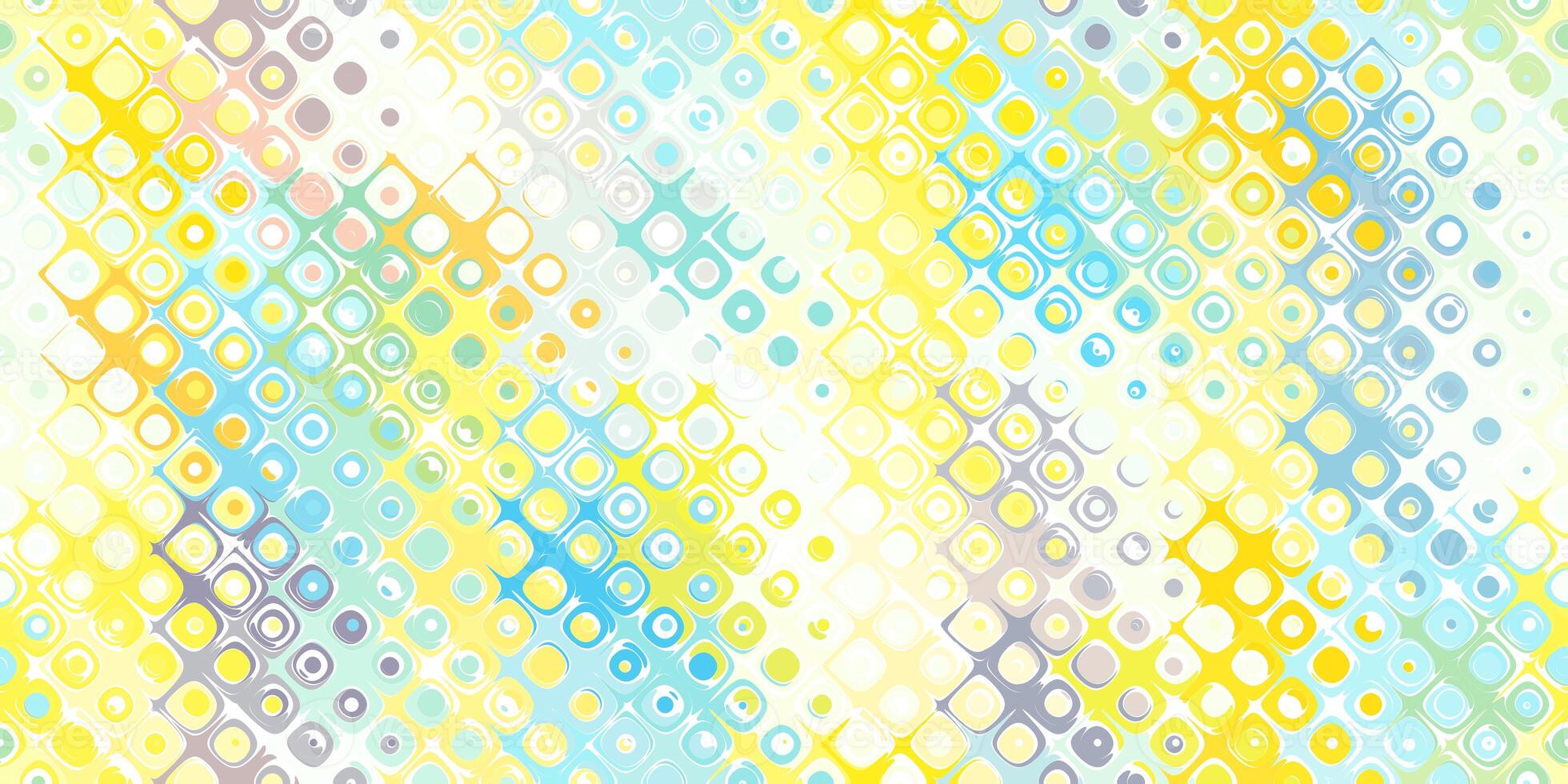 Yellow blue rounded cells grid background. Bubbled liquid creative design. Awesome colored sweet holiday texture. Amazing multicolor happy love shapes backdrop. Bright color bubbles geometric surface. photo