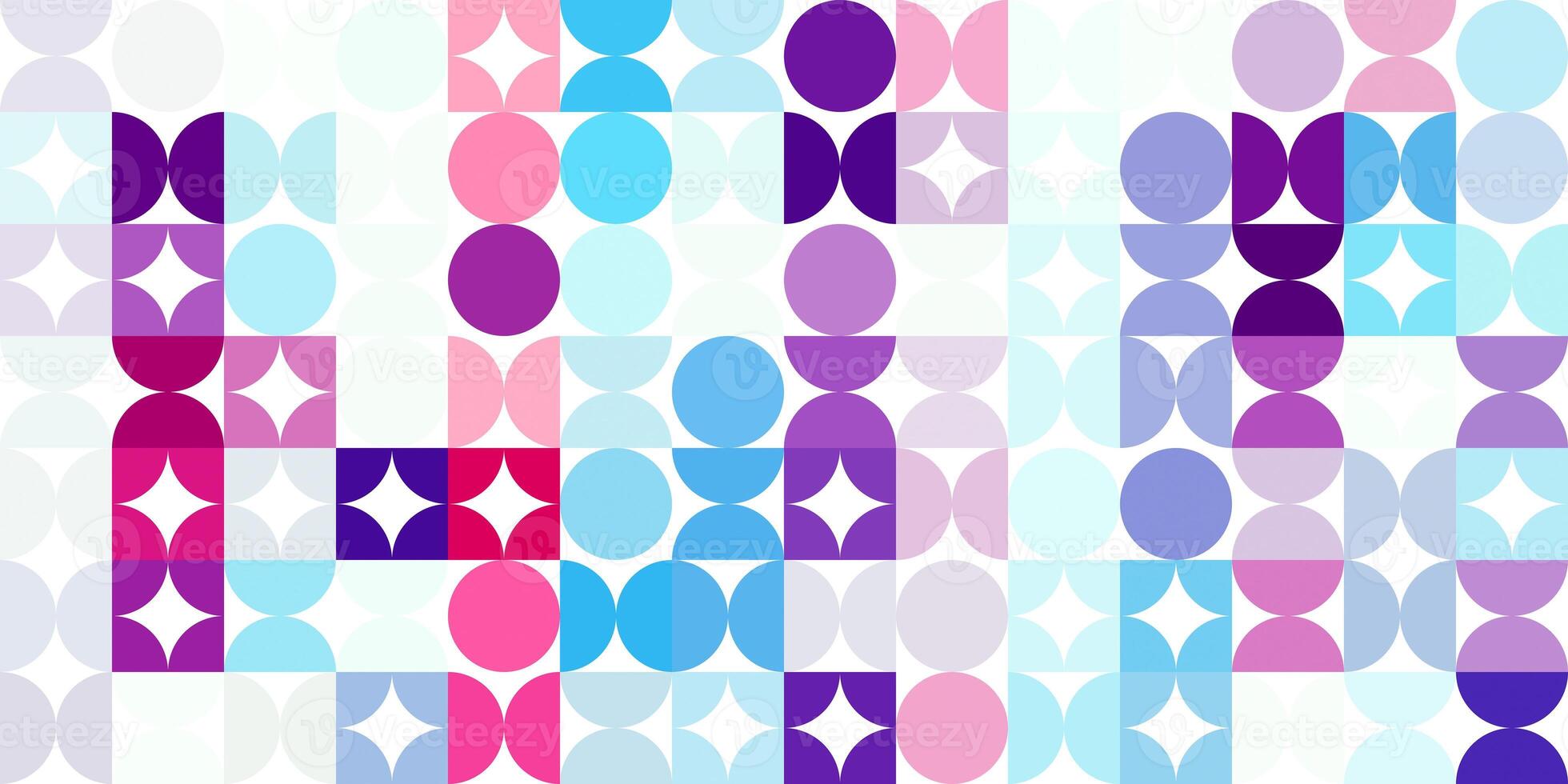Purple violet pink blue amazing multicolor school pattern. Colored modern geometry half circles backgrounds. photo