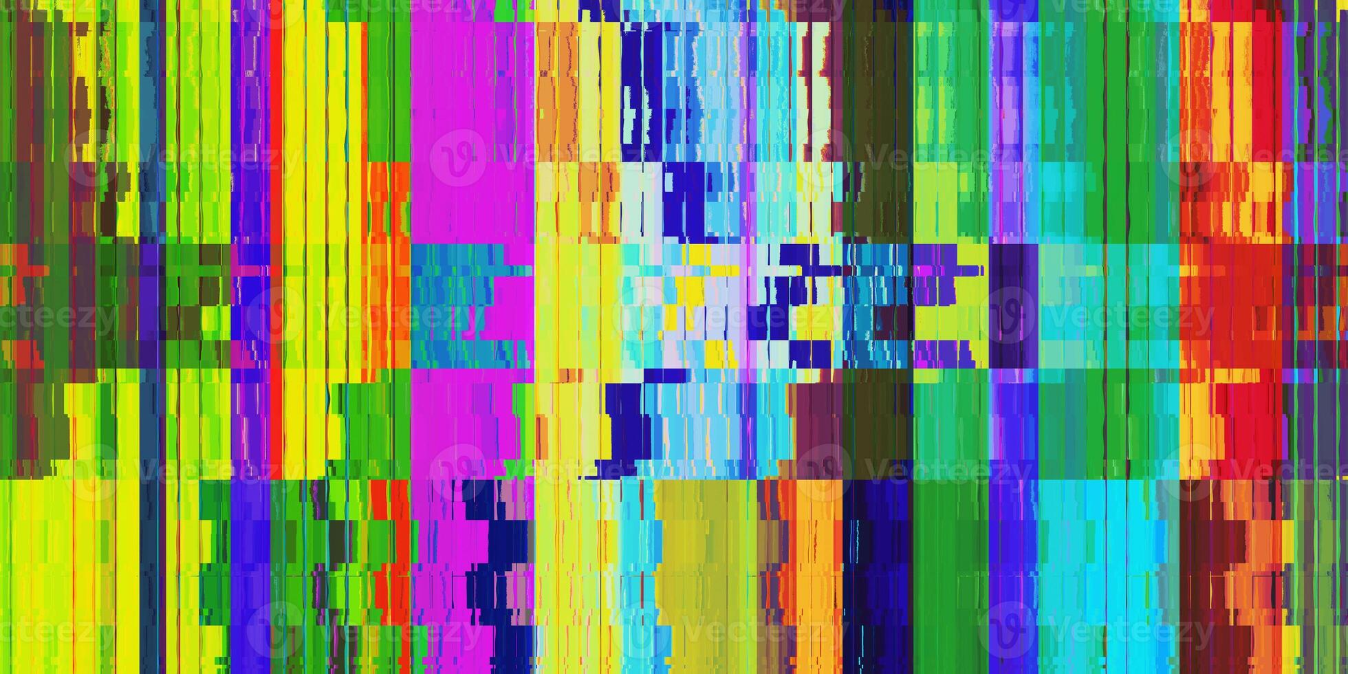 Colored Fluted Metal Fencing Colorful Noise Background. Glitch Art Backdrop. Distorted Geometric Surface. Abstract grunge pattern. Distortion Screen Texture. photo
