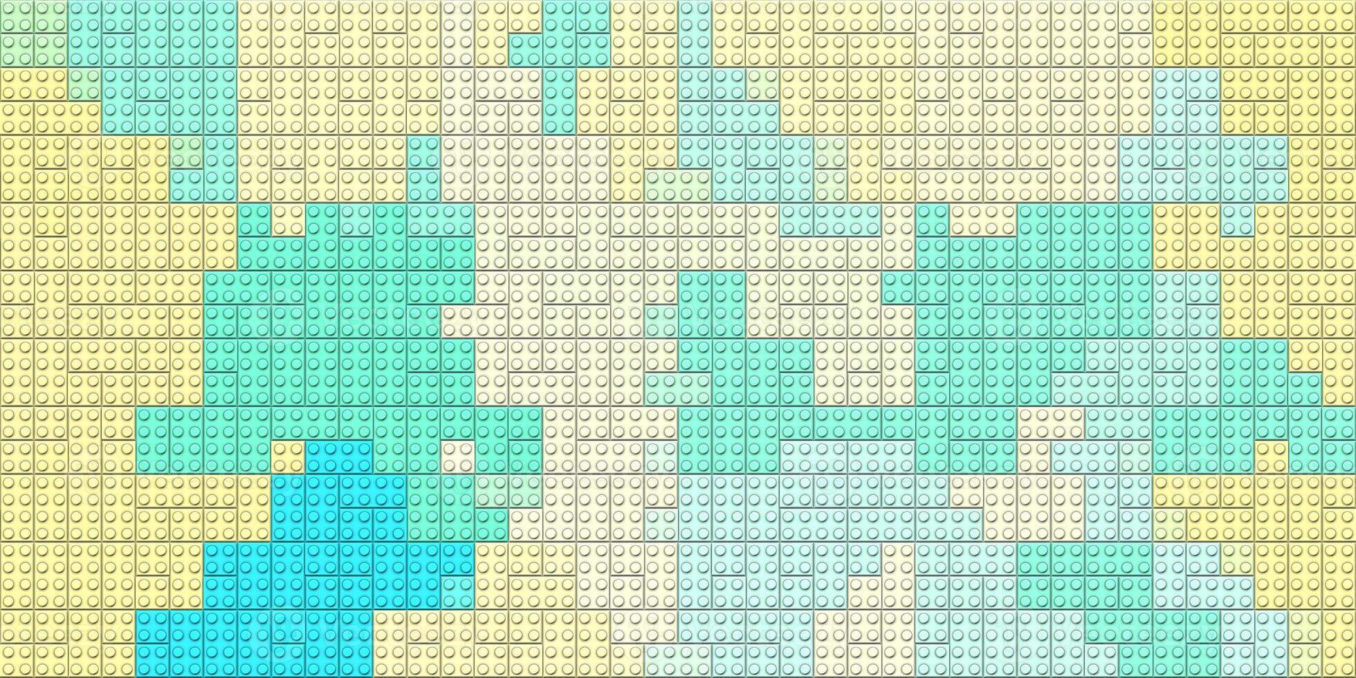 Yellow green blue plastic building blocks background. Toy bricks texture. Colored plastic pieces backdrop. Colorful brick block toys pattern. Happy creative child puzzle surface design. Like Lego. photo