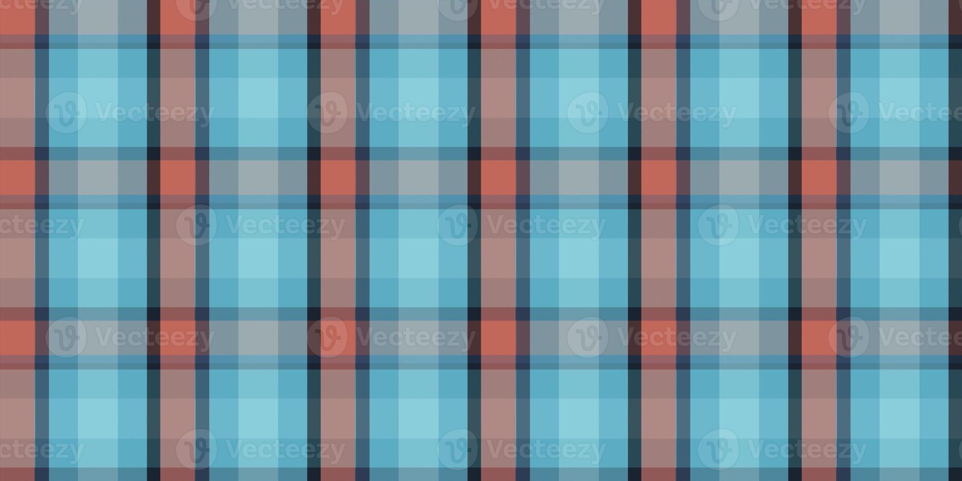 Blue red seamless flannel texture. Fustian clothes fabric surface pattern. Checkered material backdrop. Woolen cotton wear textile background. photo