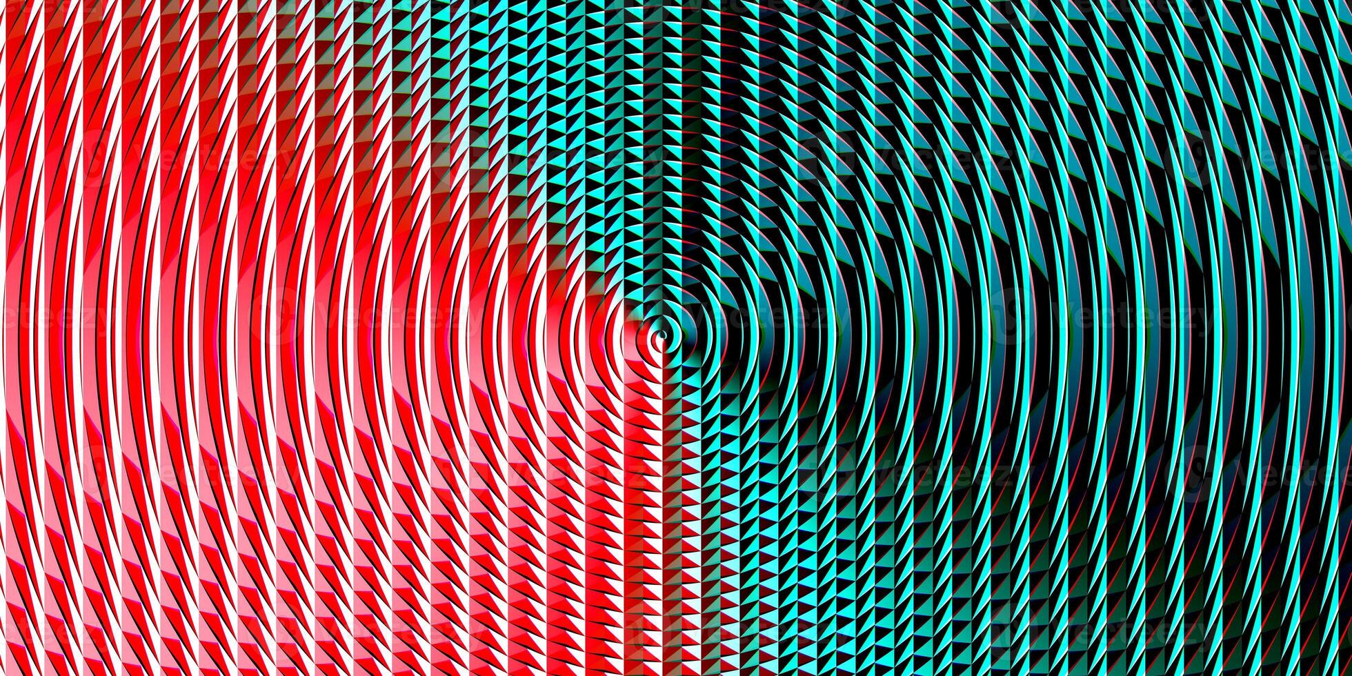 Red blue striped circles searchlight screen optical. Lamp flare glow. Fresnel lens pattern. Spotlight glass art texture. Projector lens background creative. photo