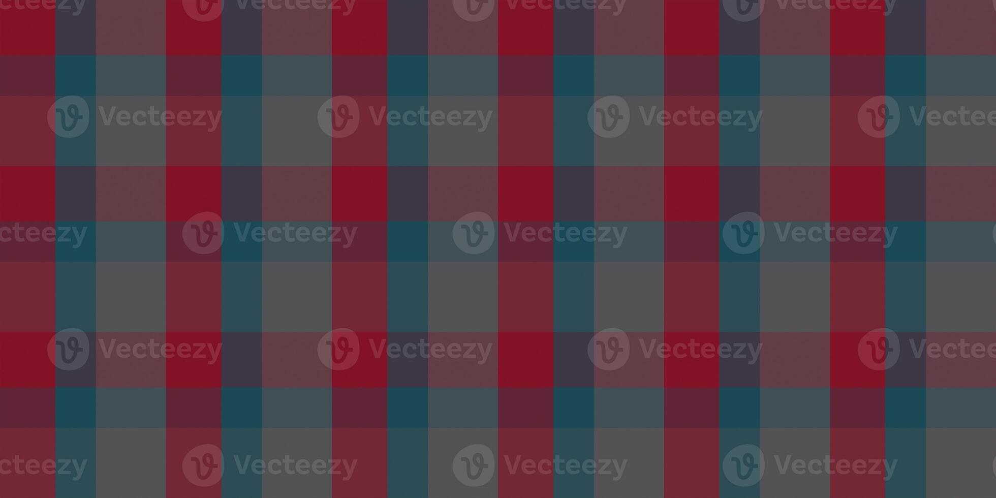 Red grey woolen cotton wear textile background. Seamless flannel texture. Fustian clothes fabric surface pattern. Checkered material backdrop. photo