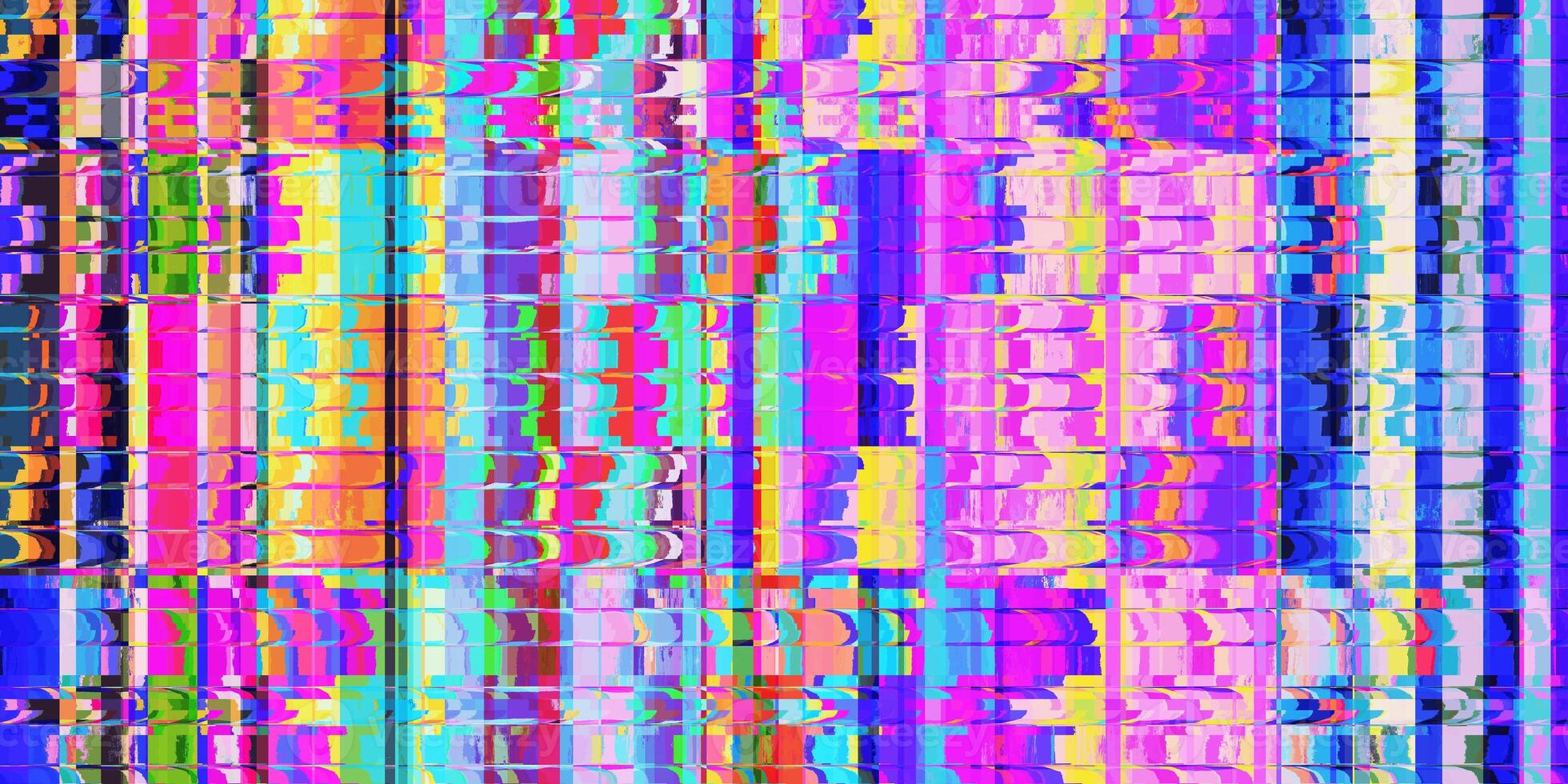 Multicolor Crimp Fence Wall Abstract grunge pattern. Distortion Screen Texture. Colorful Noise Background. Glitch Art Backdrop. Distorted Geometric Surface. photo
