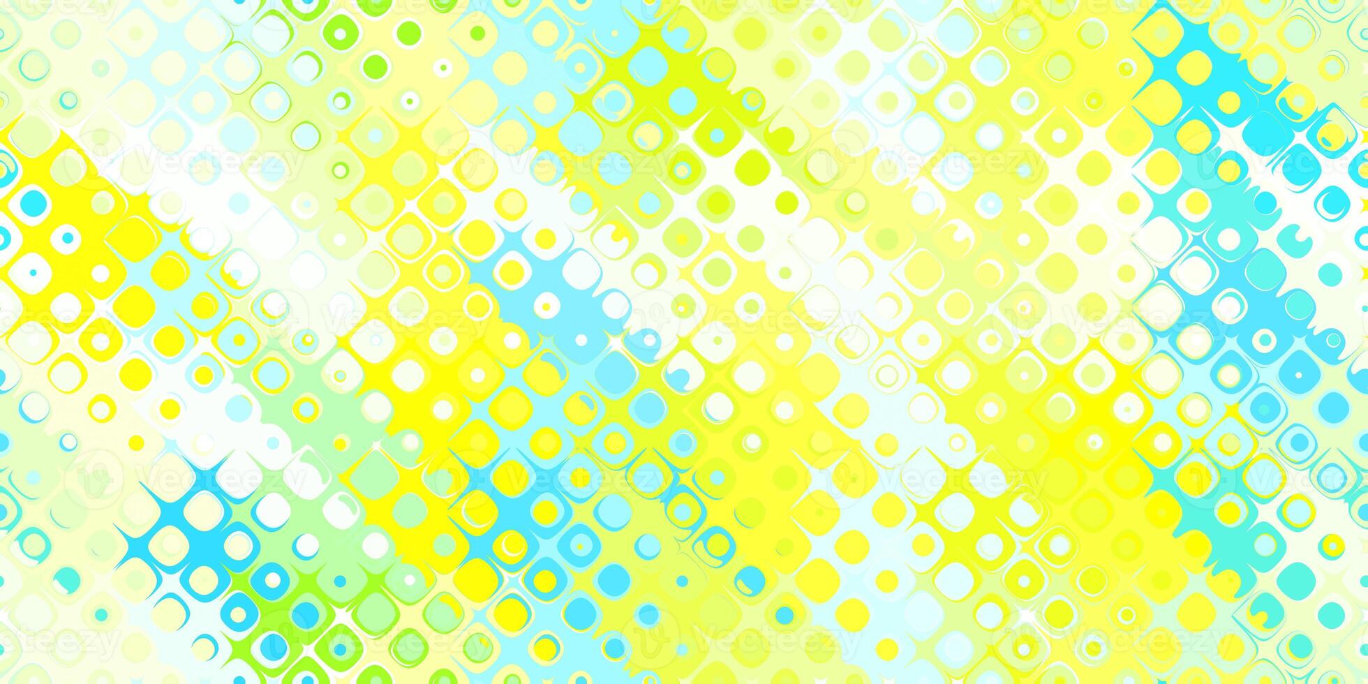 Yellow blue summer bright color bubbles geometric surface. Rounded cells grid background. Bubbled liquid creative design. photo