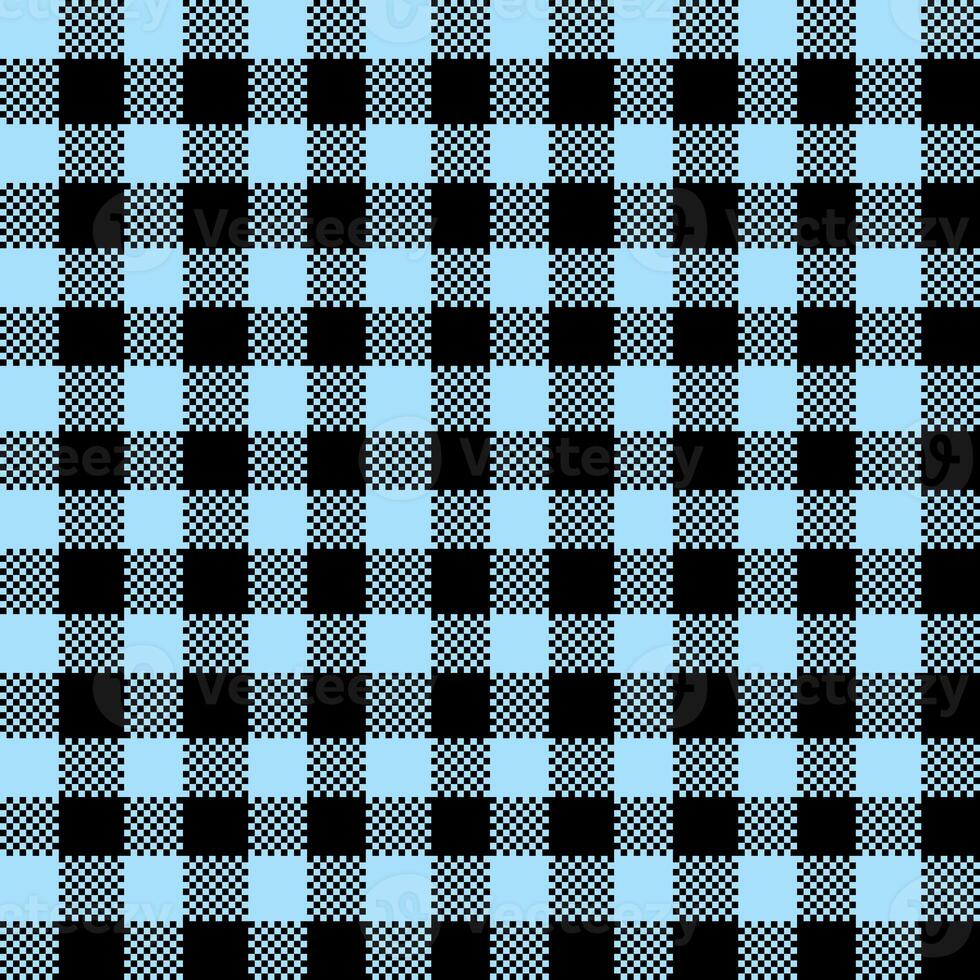 Gingham Pattern. Seamless pale turquoise blue black traditional check pattern. Good for tablecloths, oilcloths, towels, picnic blankets, gift paper. photo