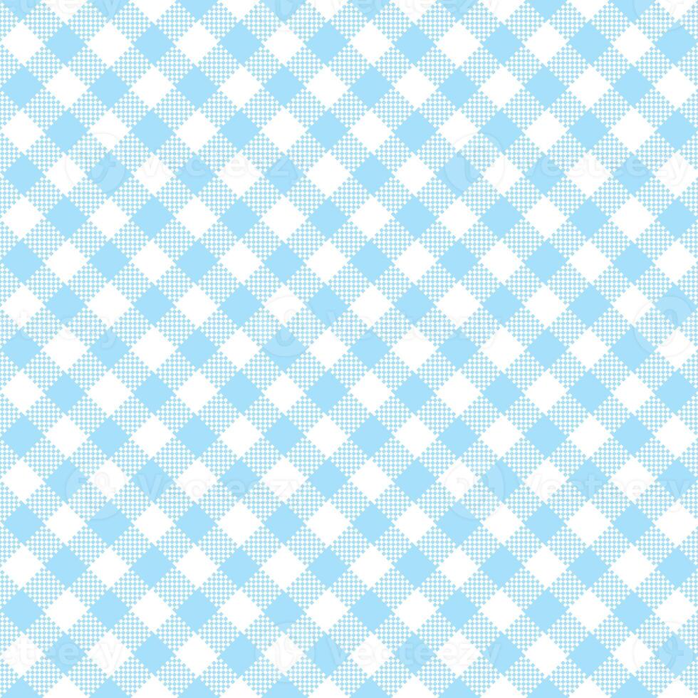 Gingham Pattern. Seamless pale turquoise blue white classic diagonal check pattern. Good for towels, blankets, skirts, napkins, gift paper. photo