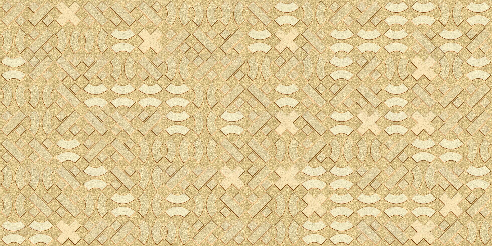 Golden Shiny Shapes Textures. Seamless Gold Sheet Pattern. photo