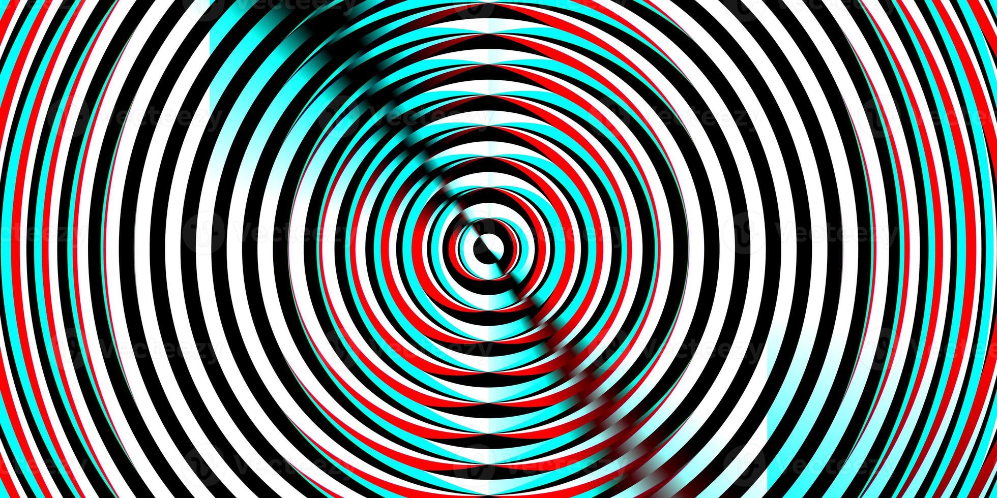 Blue red striped circles fresnel lens pattern. Spotlight glass art texture. Projector lens background creative. Searchlight screen optical. Lamp flare glow. photo