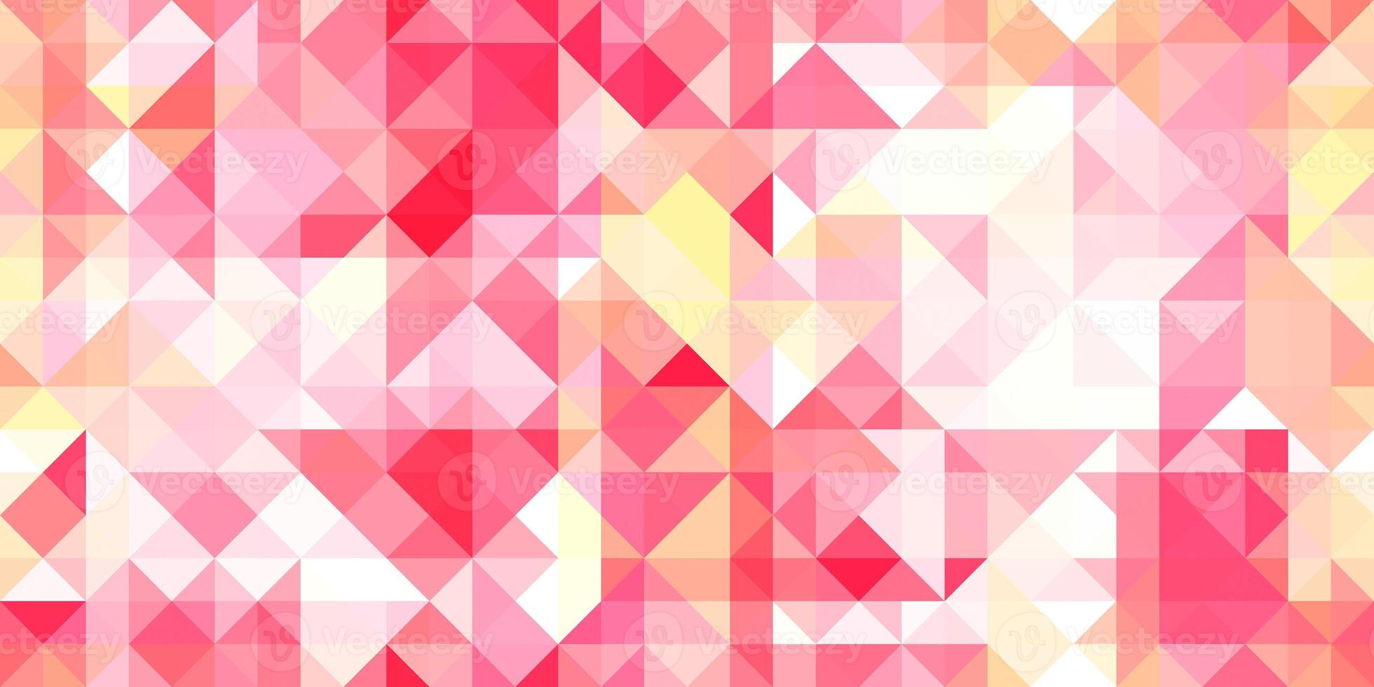 Geometric background pattern. Rose pink yellow. Seamless shambolic common triangles color geometric modernism style. photo