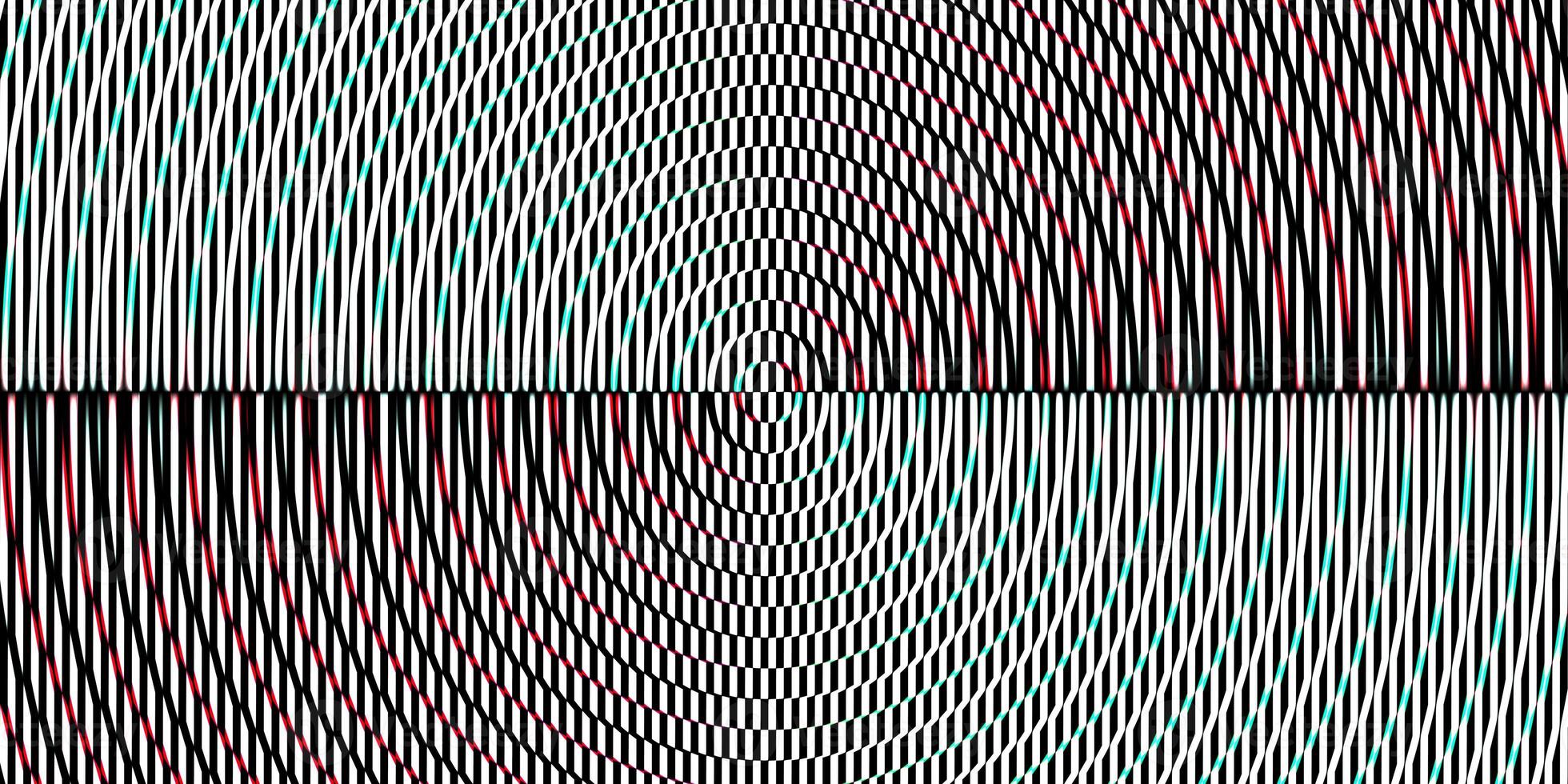 Blue red striped circles fresnel lens pattern. Spotlight glass art texture. Projector lens background creative. Searchlight screen optical. Lamp flare glow. photo