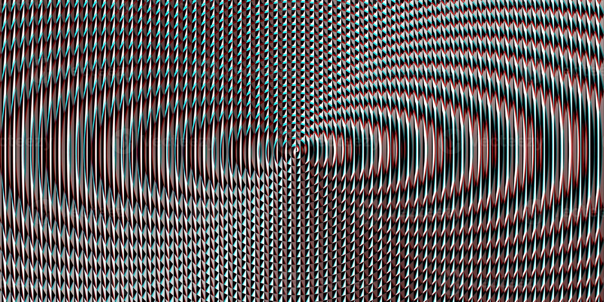 Red blue striped circles projector lens background creative. Searchlight screen optical. Lamp flare glow. Fresnel lens pattern. Spotlight glass art texture. photo