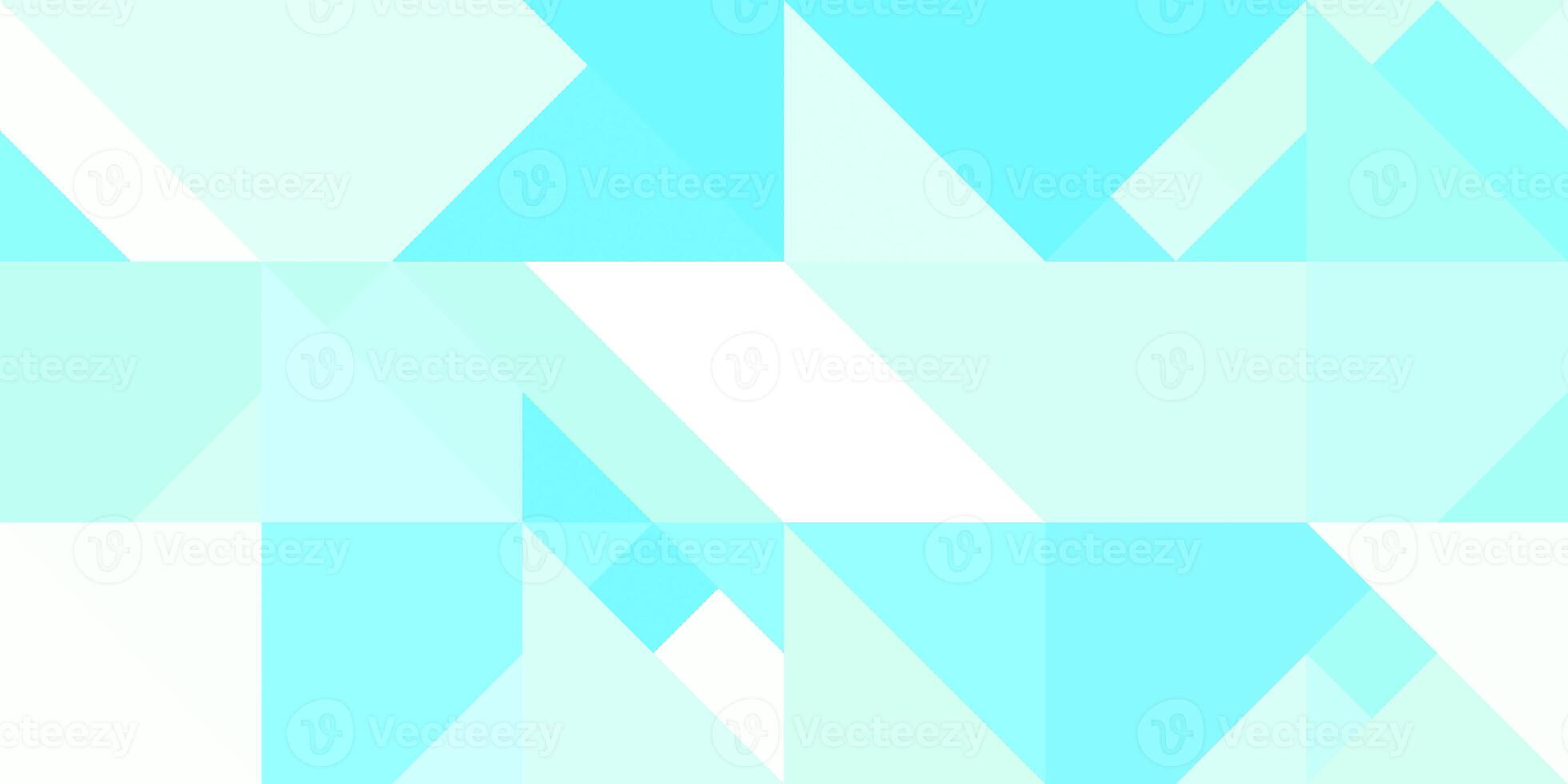 Geometric background pattern. Light blue luminouse green. Seamless different flat even color shapes minimal design. photo