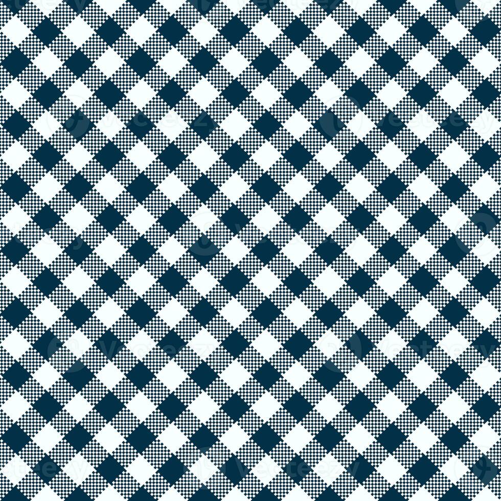 Gingham Pattern. Seamless midnight blue white classic diagonal check pattern. Good for towels, blankets, skirts, napkins, gift paper. photo