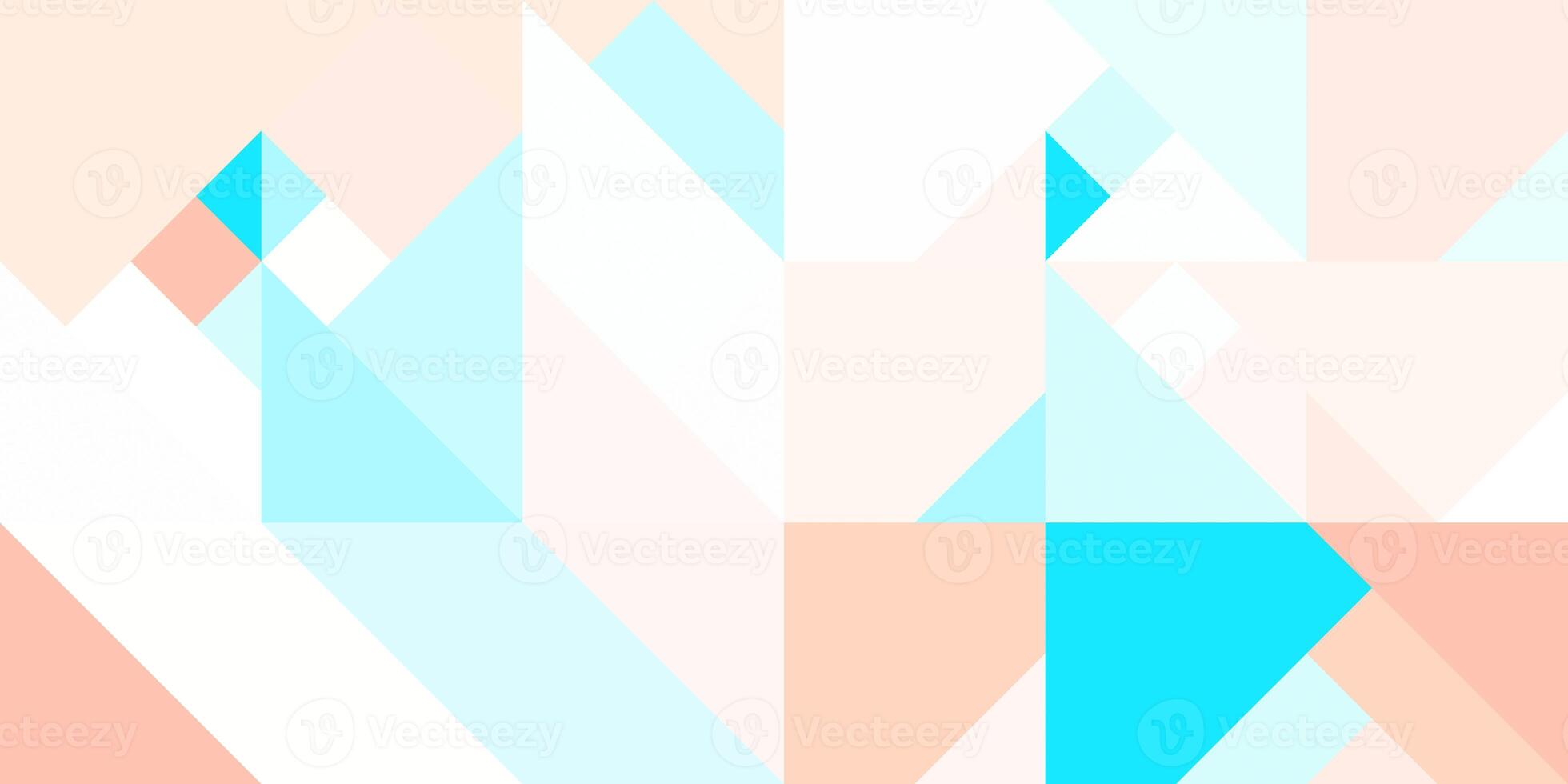 Geometric background pattern. Dingo brown sky blue white. Seamless different normal shapes colored geometric minimal design. photo