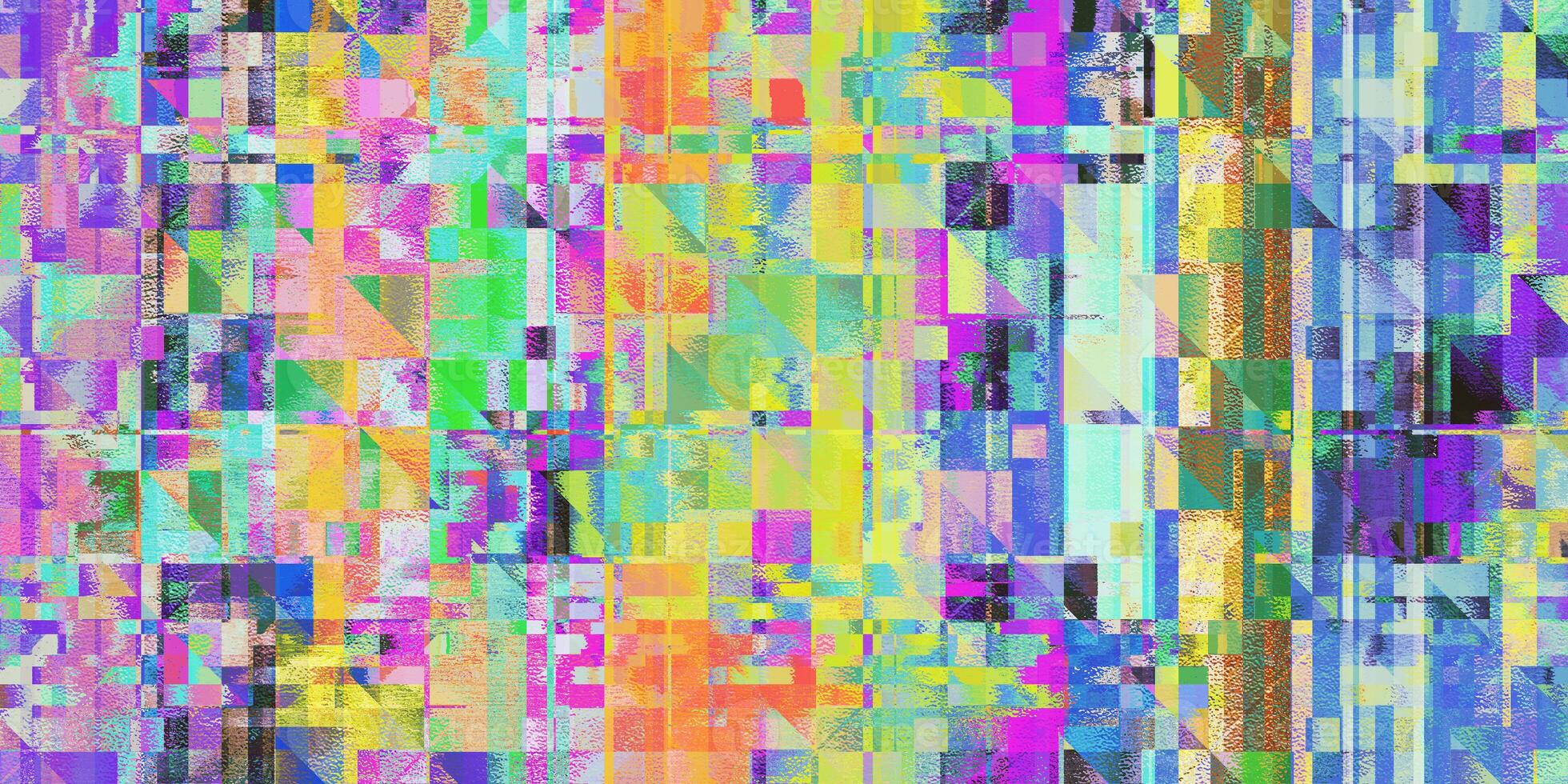 Colored Bright Pink Distortion Screen Texture. Colorful Noise Background. Glitch Art Backdrop. Distorted Geometric Surface. Abstract grunge pattern. photo