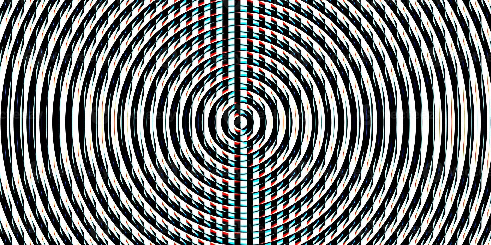 Black white striped circles fresnel lens pattern. Spotlight glass art texture. Projector lens background creative. Searchlight screen optical. Lamp flare glow. photo