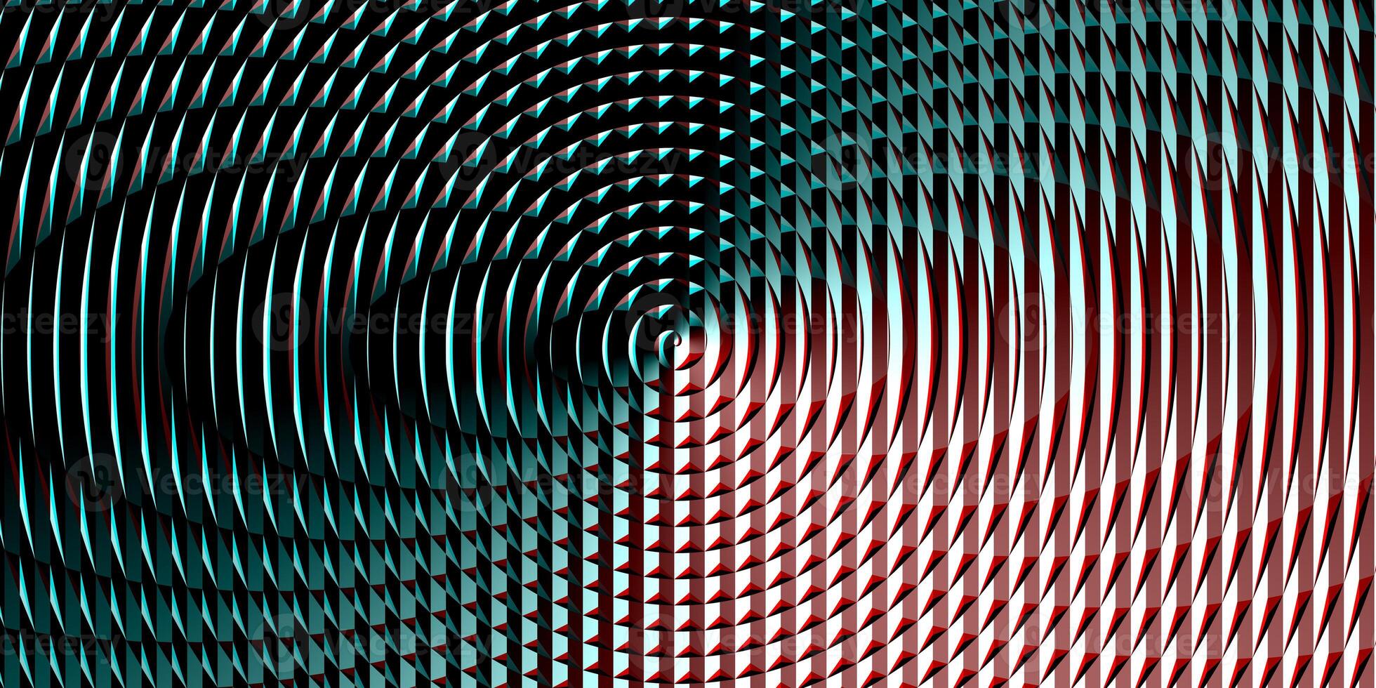 Blue red striped circles searchlight screen optical. Lamp flare glow. Fresnel lens pattern. Spotlight glass art texture. Projector lens background creative. photo