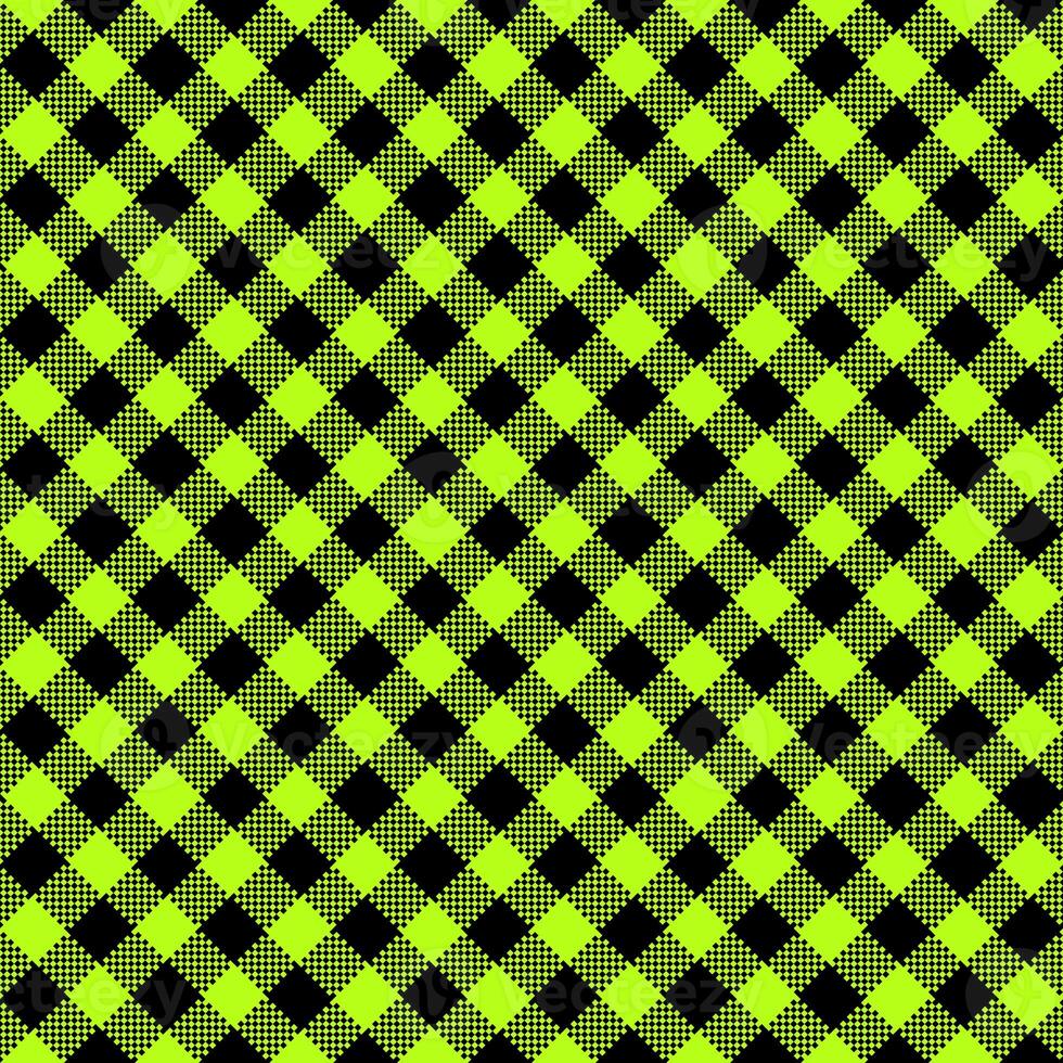 Gingham Pattern. Seamless green yellow black classic diagonal check pattern. Good for towels, blankets, skirts, napkins, gift paper. photo