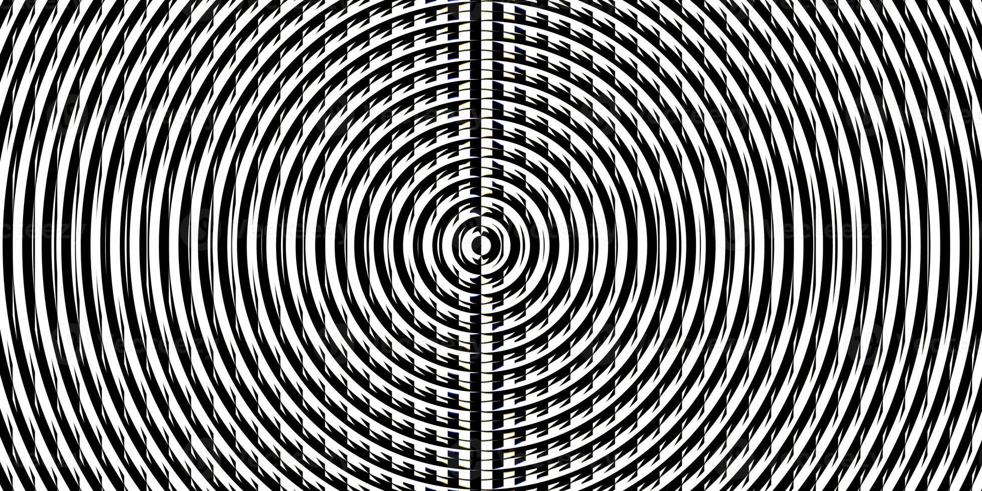 Black and white searchlight striped circles screen optical. Lamp flare glow. Fresnel lens pattern. Spotlight glass art texture. Projector lens background creative. photo