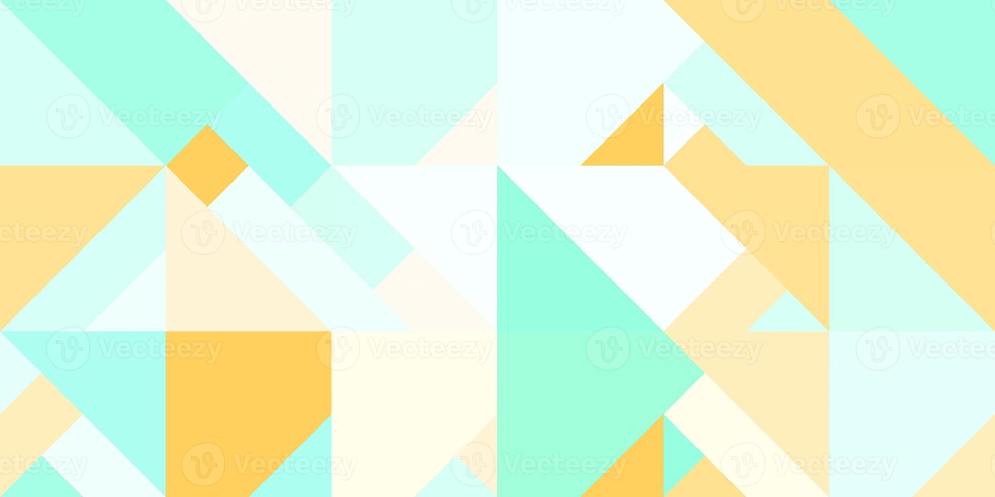 Geometric background pattern. Inca brown bali green sky blue. Seamless different flat even color shapes minimal design. photo