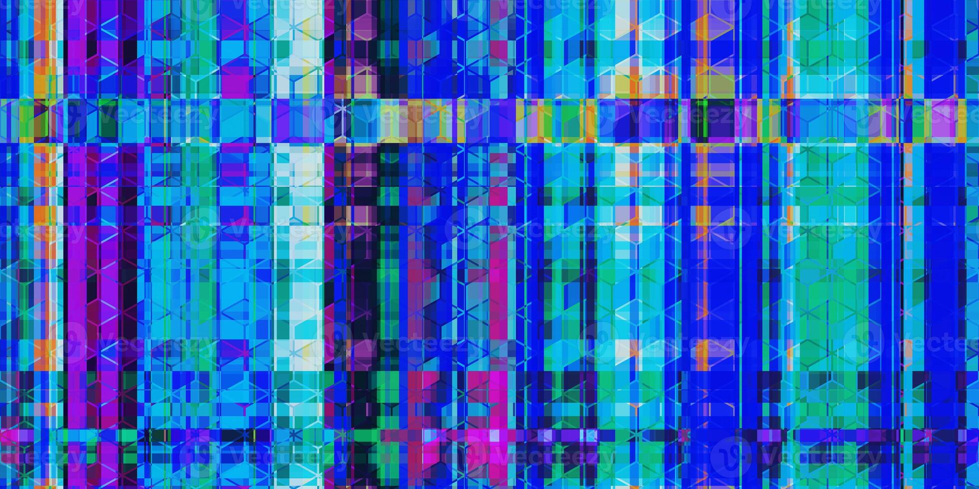 Blue Distortion Screen Texture. Colorful Noise Background. Glitch Art Backdrop. Distorted Geometric Surface. Abstract grunge pattern. photo