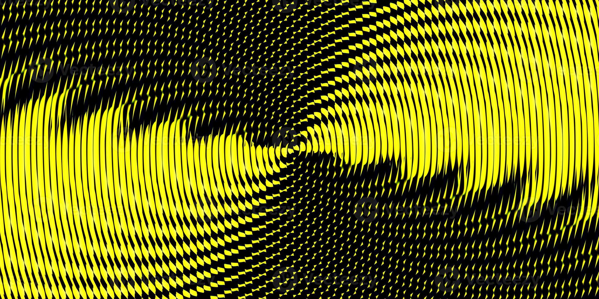 Black yellow fresnel lens pattern. Spotlight glass art texture. Projector lens background creative. Searchlight striped circles screen optical. Lamp flare glow. photo