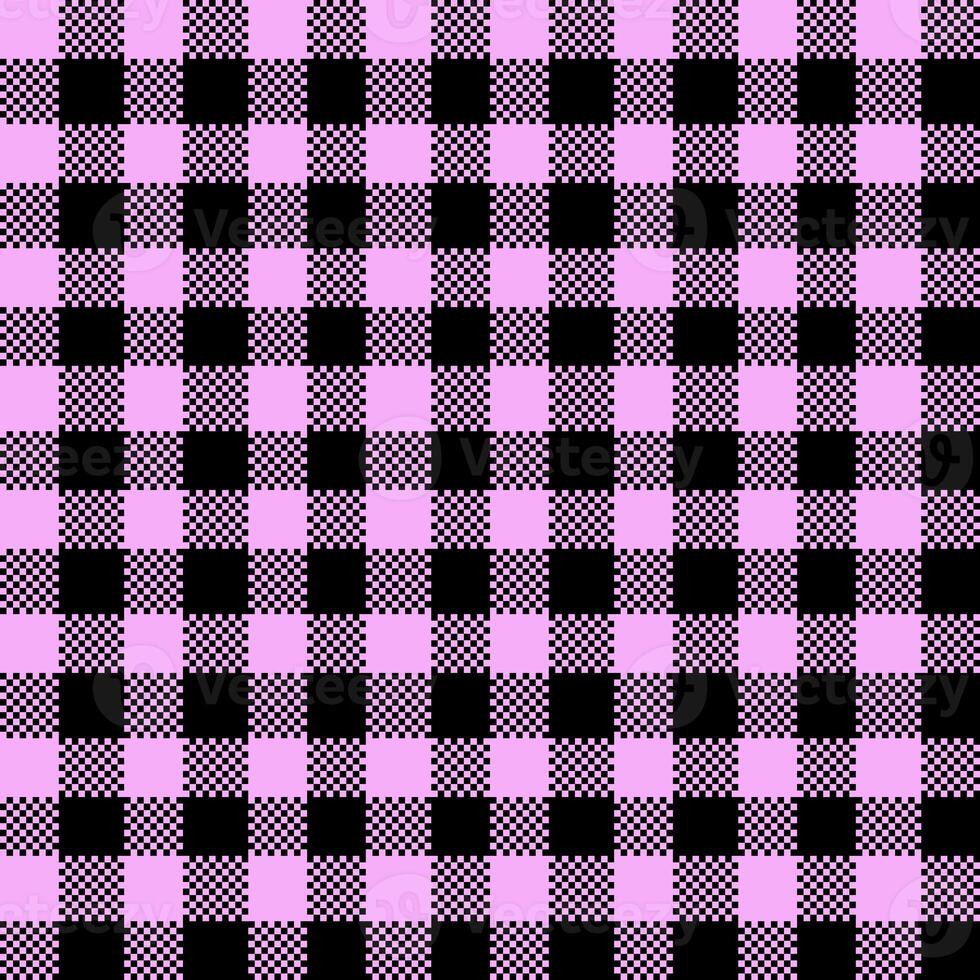 Gingham Pattern. Seamless lilac plum black traditional check pattern. Good for tablecloths, oilcloths, towels, picnic blankets, gift paper. photo