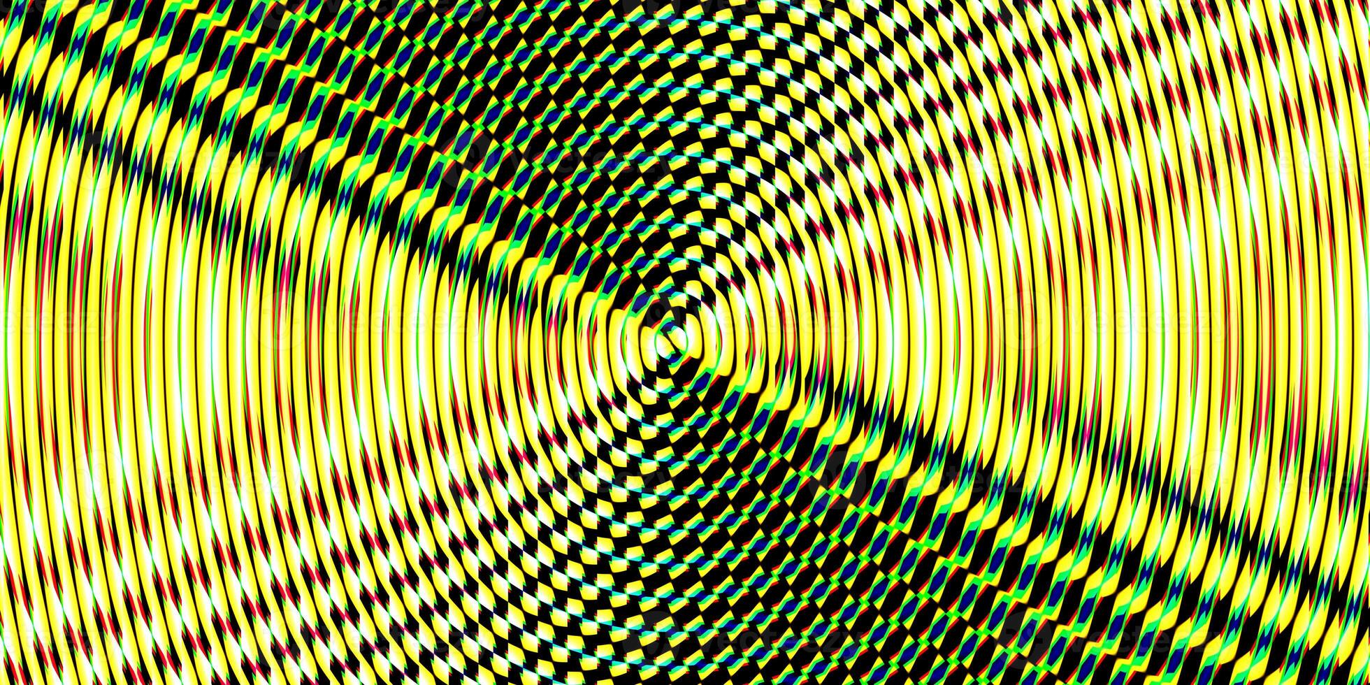 Yellow green spotlight glass art texture. Projector lens background creative. Searchlight striped circles screen optical. Lamp flare glow. Fresnel lens pattern. photo