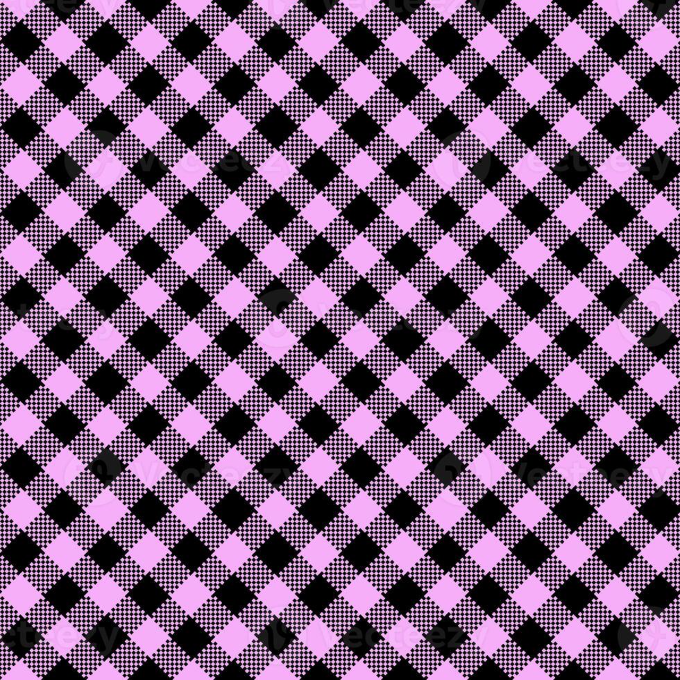 Gingham Pattern. Seamless lilac plum black colorful diagonal checkered pattern. Good for plaid, tablecloths, clothes, dresses, paper, bed linen. photo