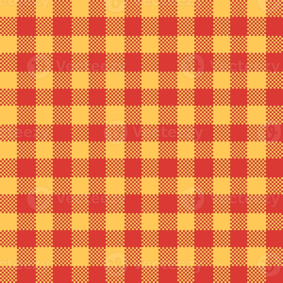 Gingham Pattern. Seamless red orange classic checkered pattern. Good for belts, bags, scarves, ties, shawls and other accessories. photo