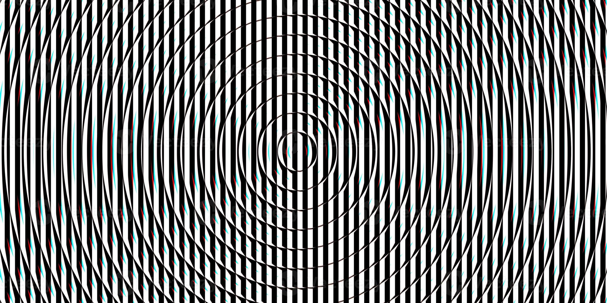 Black and white projector lens background creative. Searchlight striped circles screen optical. Lamp flare glow. Fresnel lens pattern. Spotlight glass art texture. photo