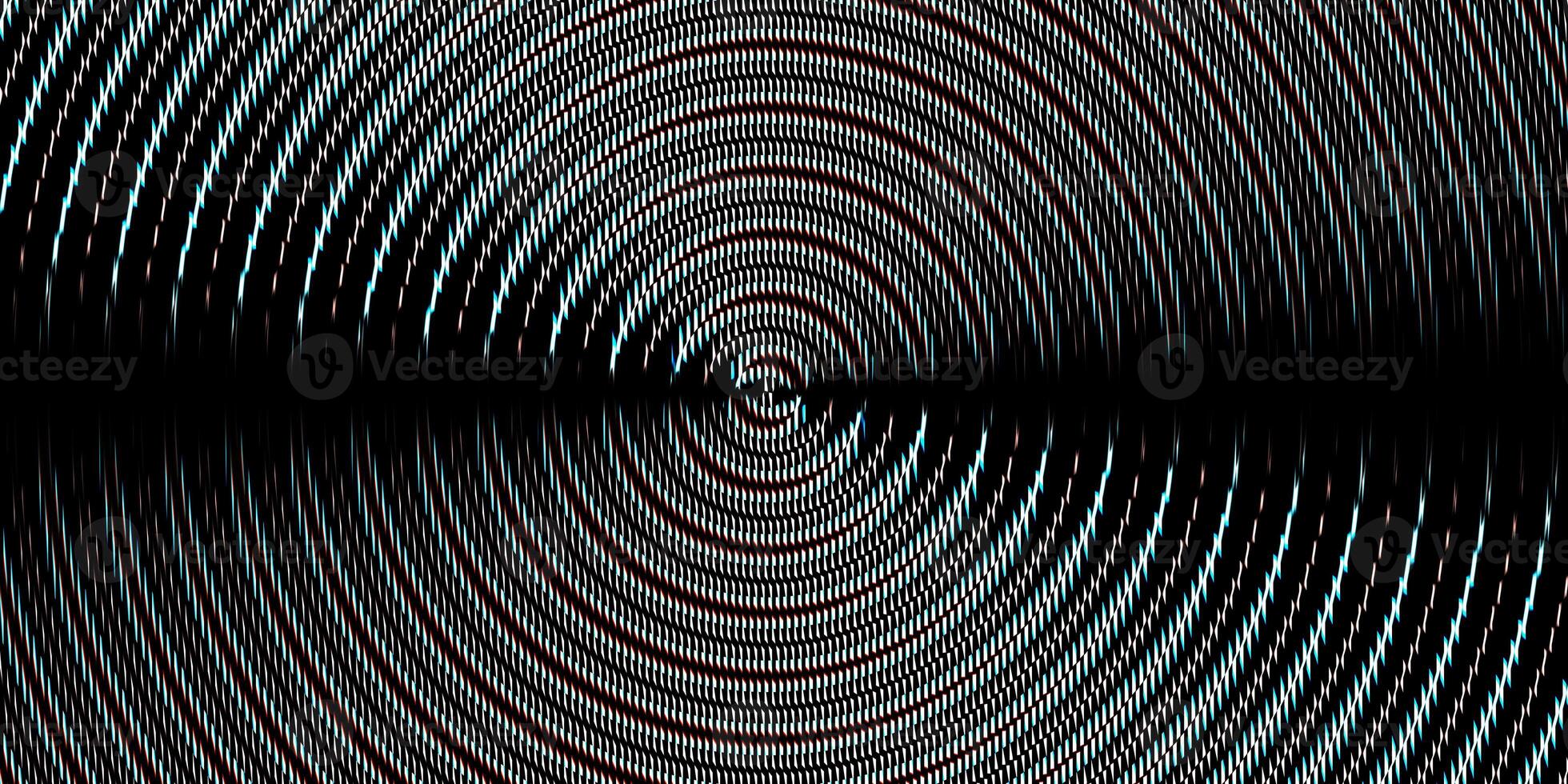 Blue red black fresnel lens pattern. Spotlight glass art texture. Projector lens background creative. Searchlight striped circles screen optical. Lamp flare glow. photo