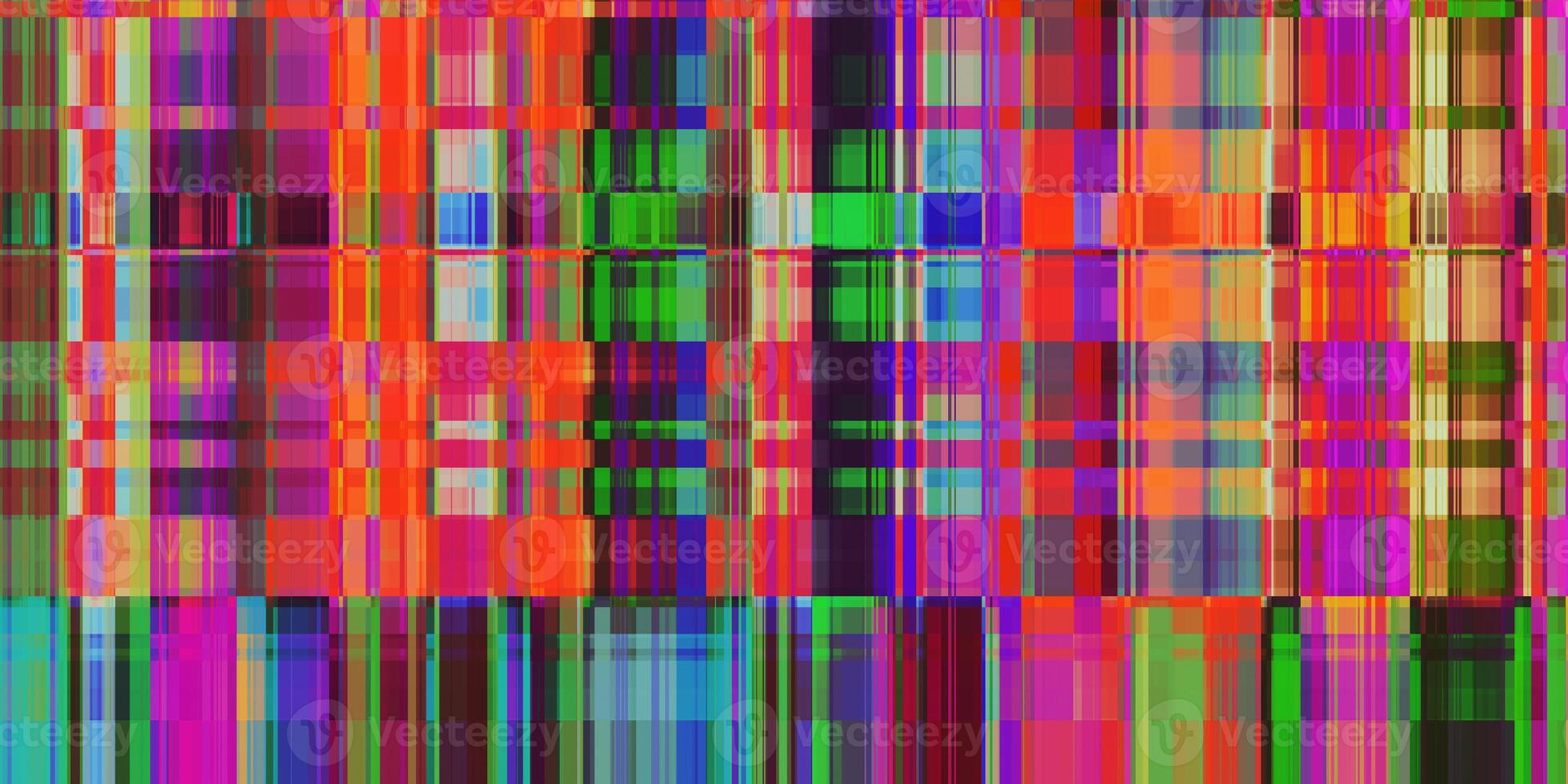 Multicolor Summer Candy Lines Distortion Screen Texture. Colorful Noise Background. Glitch Art Backdrop. Distorted Geometric Surface. Abstract grunge pattern. photo